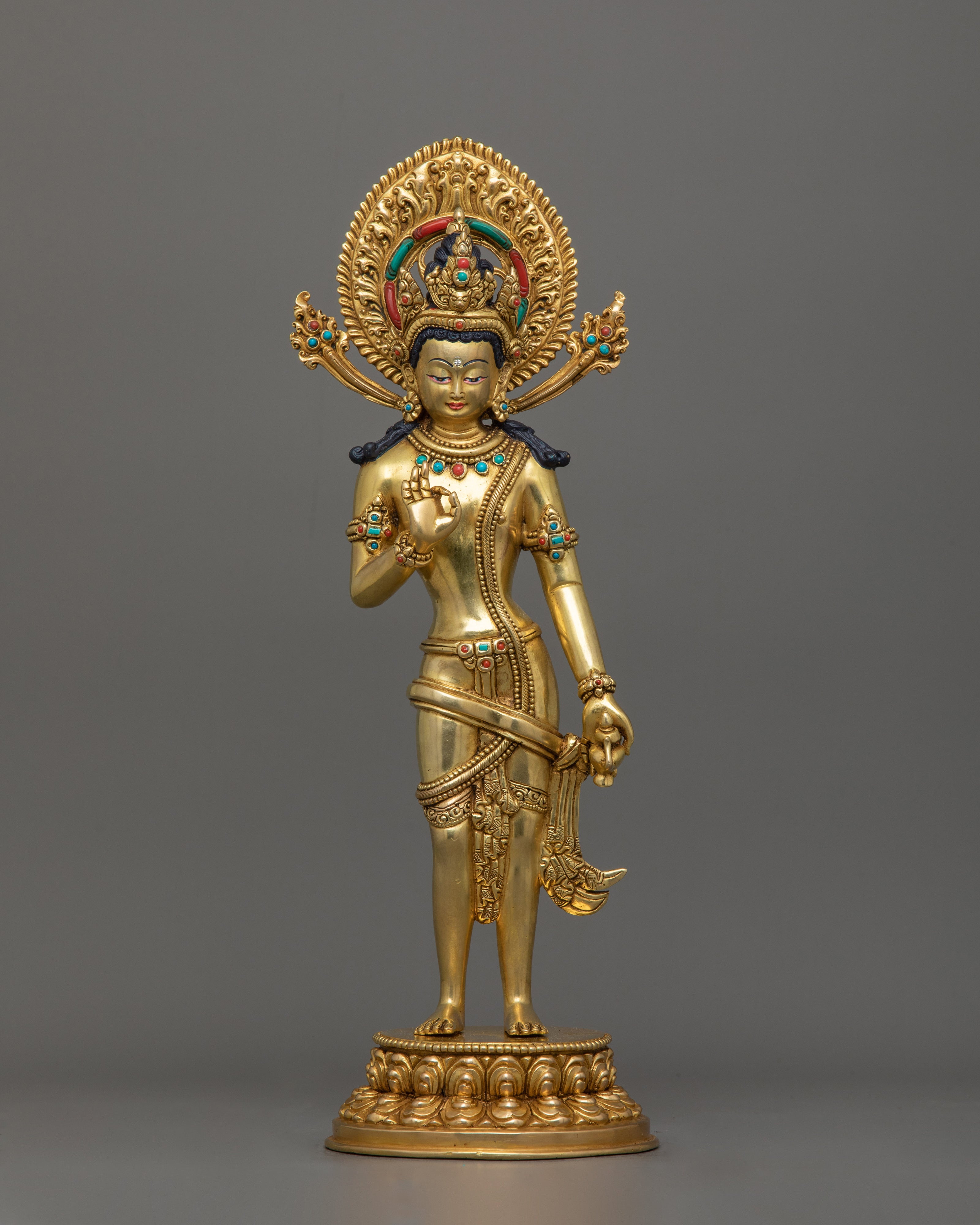 Handmade Lokeshwor Set Statue | Buddhist Deity of Compassion, and Wisdom
