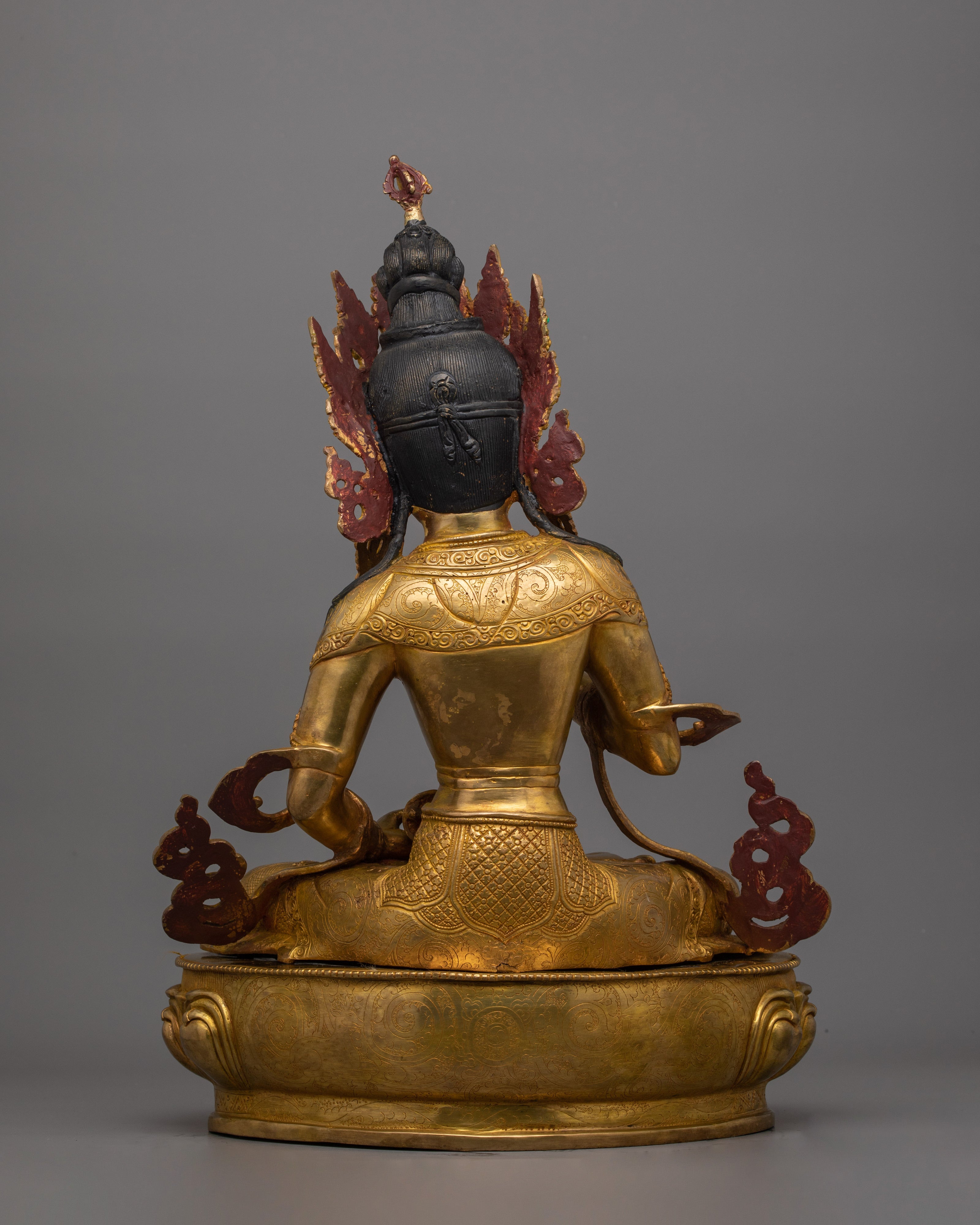 Tibetan Deity Vajrasattva Figurine – 24K Gold Gilded Himalayan Buddhist Deity