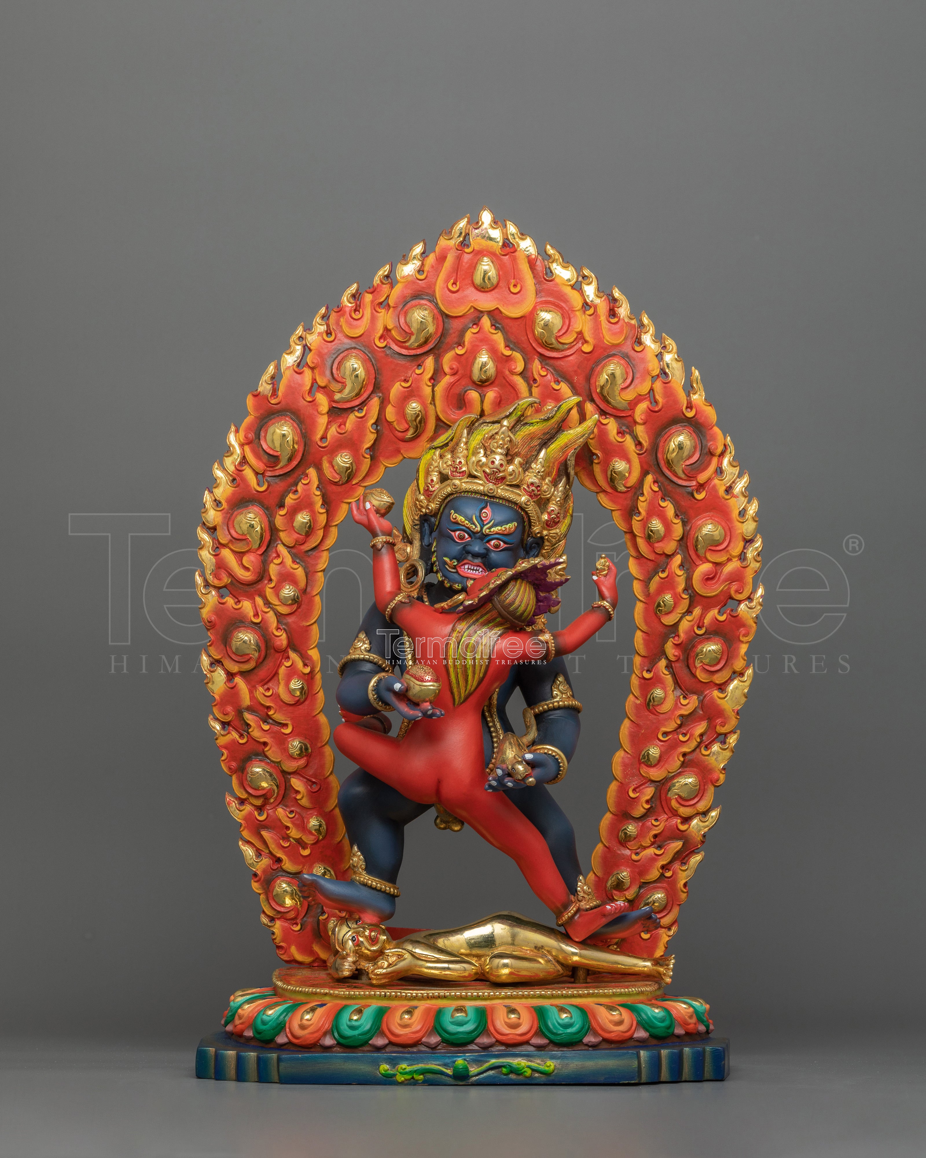 Powerful Tibetan Black Dzambhala Statue – Deity of Wealth and Prosperity