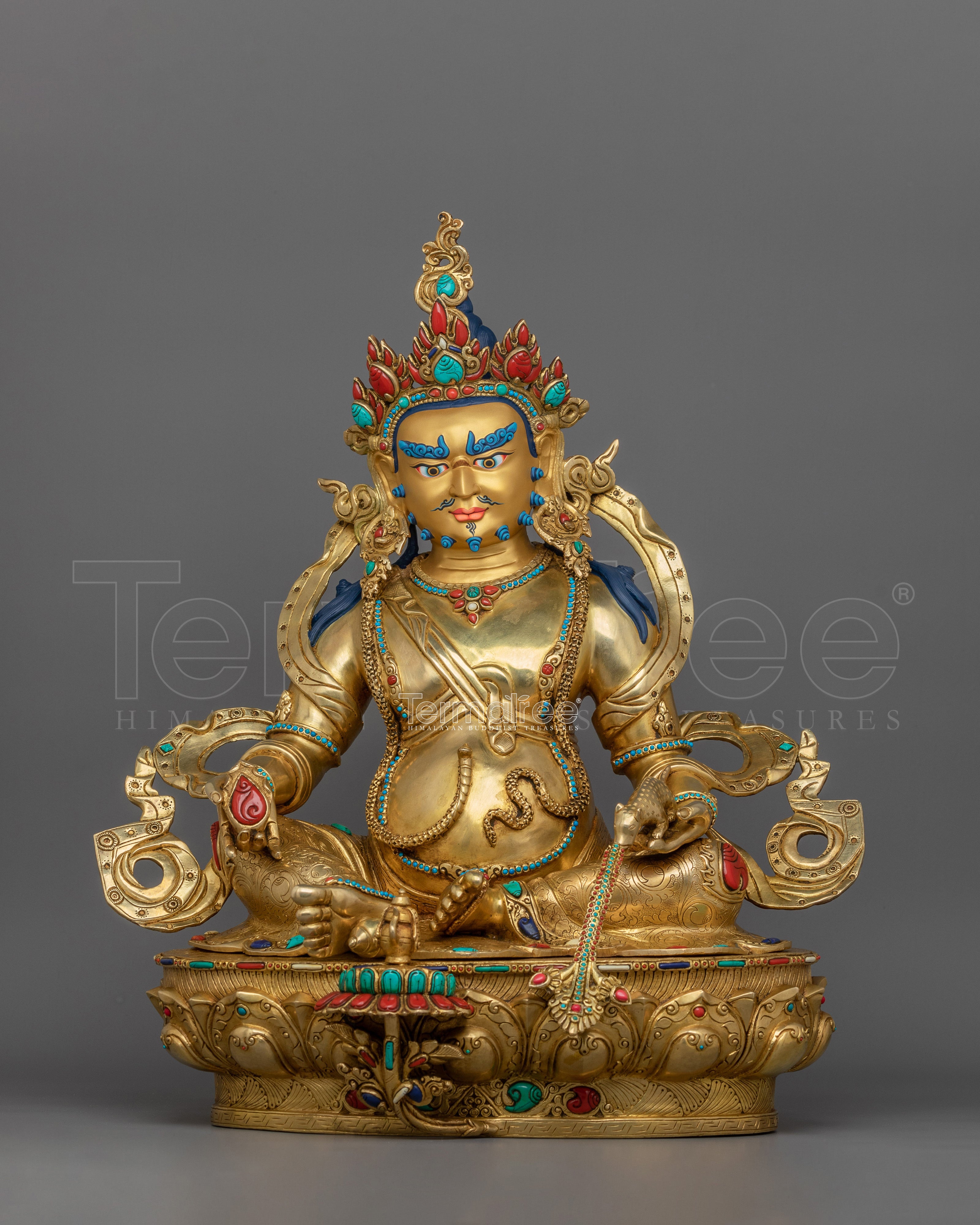 Tibetan Deity Dharma Protector Jambhala Statue – Guardian of Wealth and Abundance