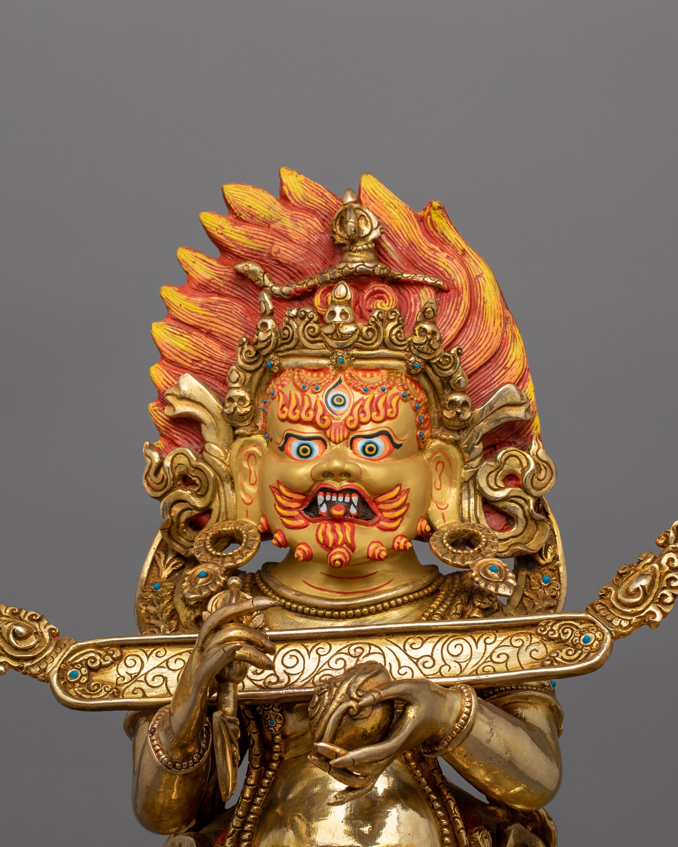 Vajrayana Sakya Mahakala Statue | Tibetan Buddhist Protector Deity