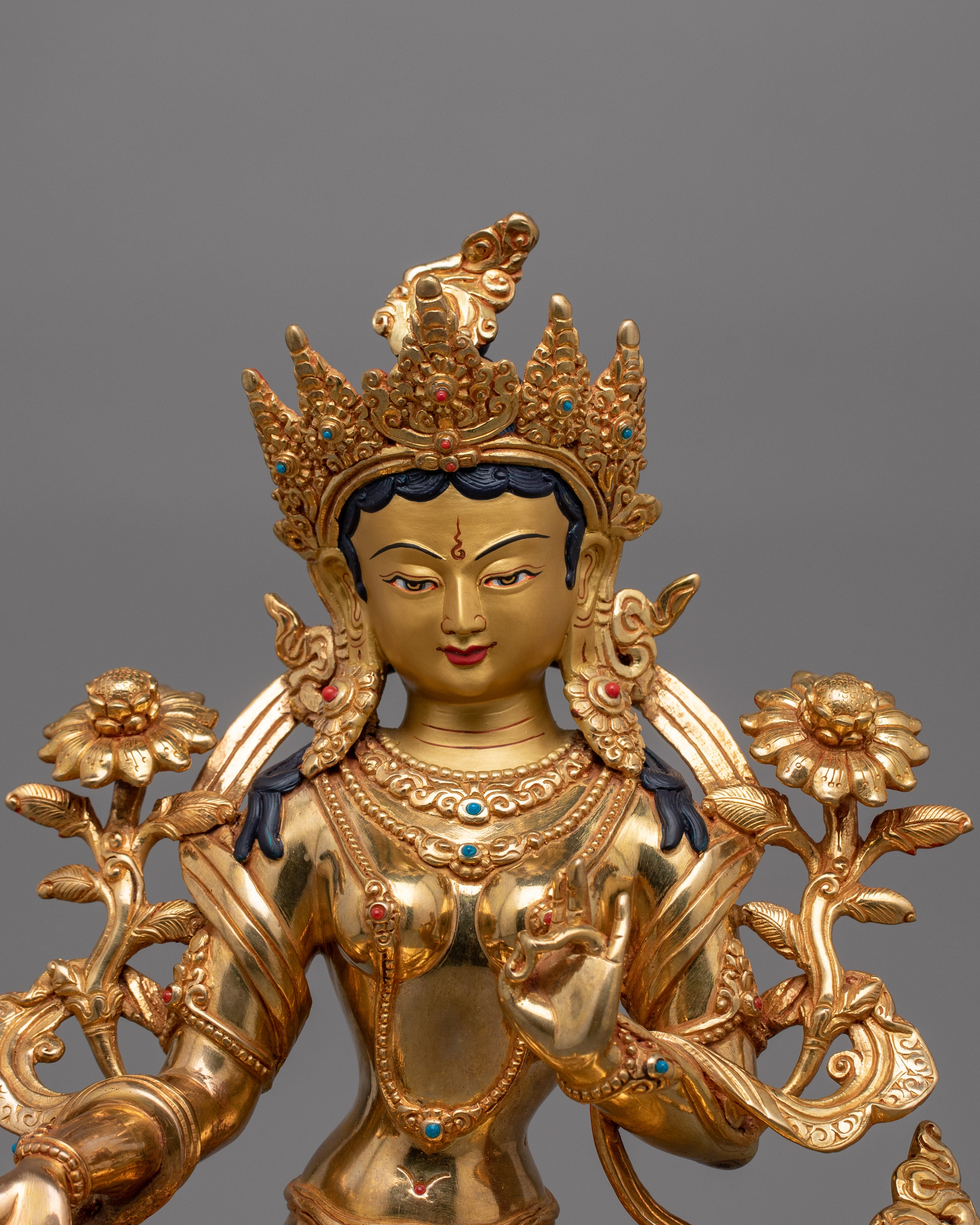 Vajrayana Green Tara Statue | Himalayan Buddhist Goddess of Compassion