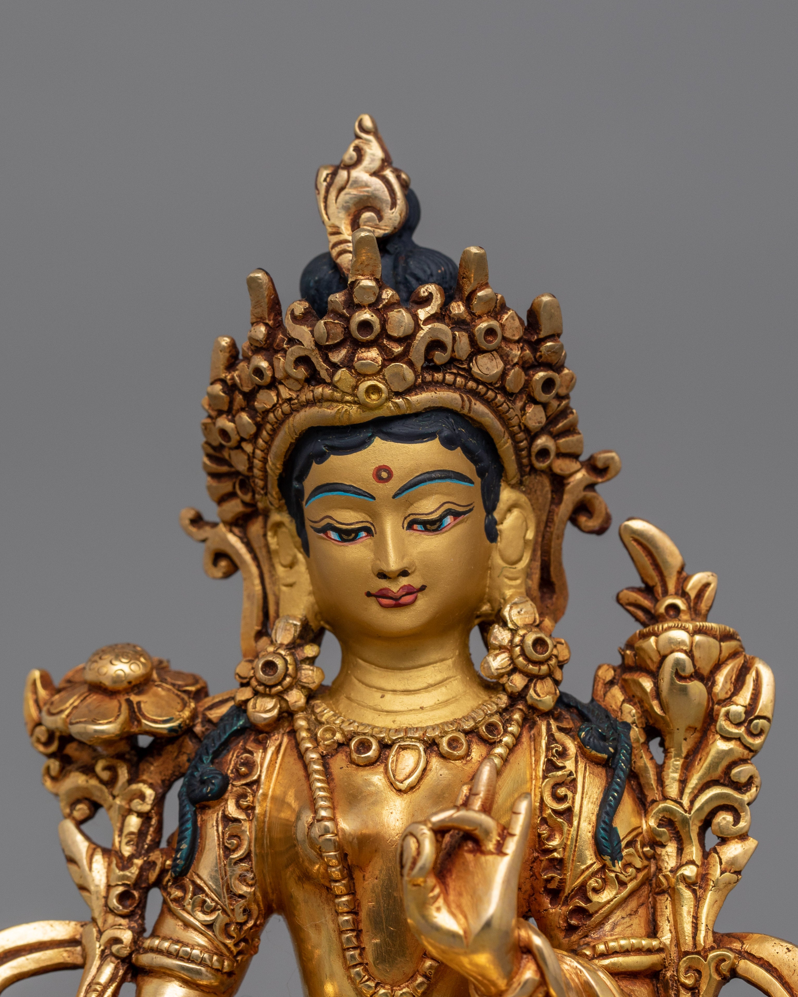 Tibetan Female Bodhisattva Syamatara Figurine | Symbol of Swift Healing