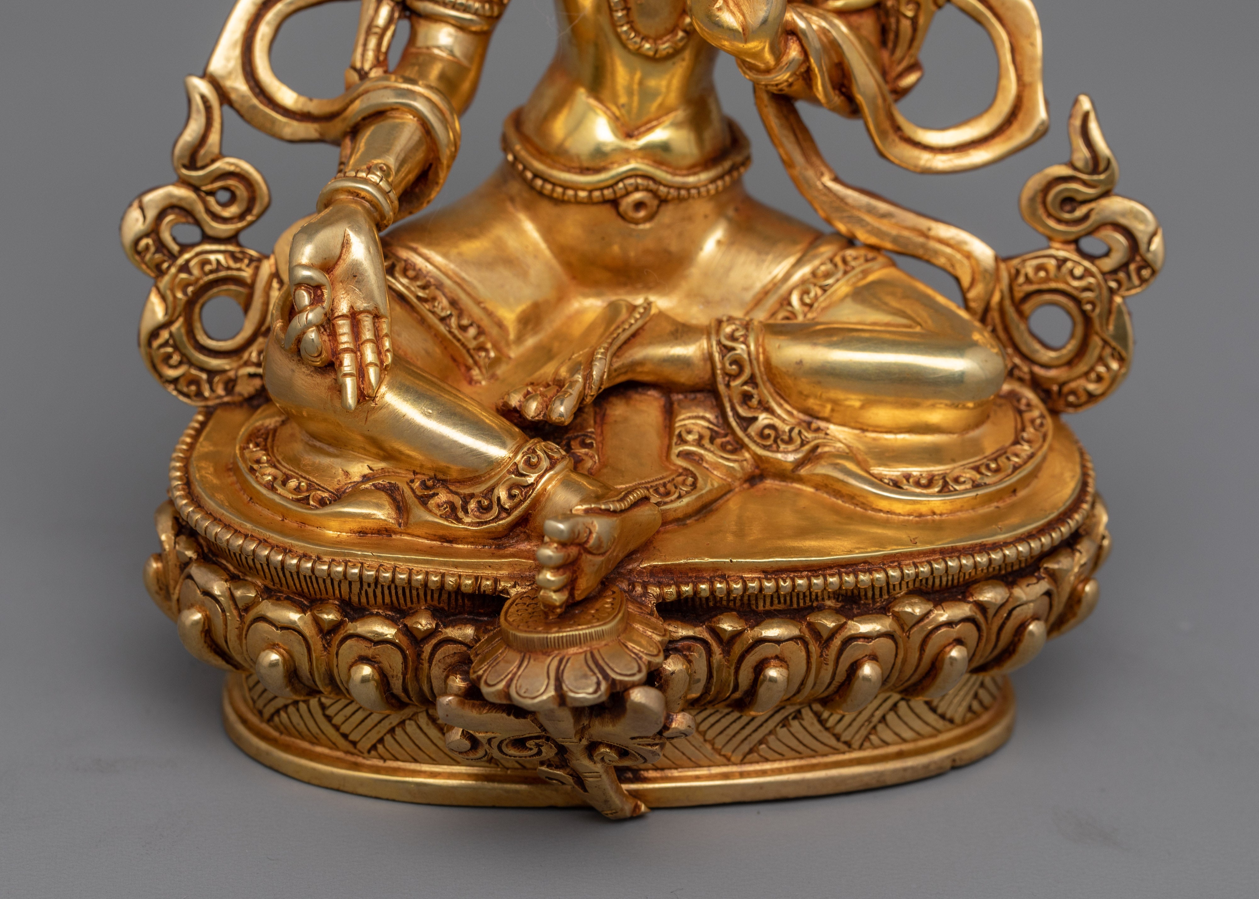 Tibetan Female Bodhisattva Syamatara Figurine | Symbol of Swift Healing