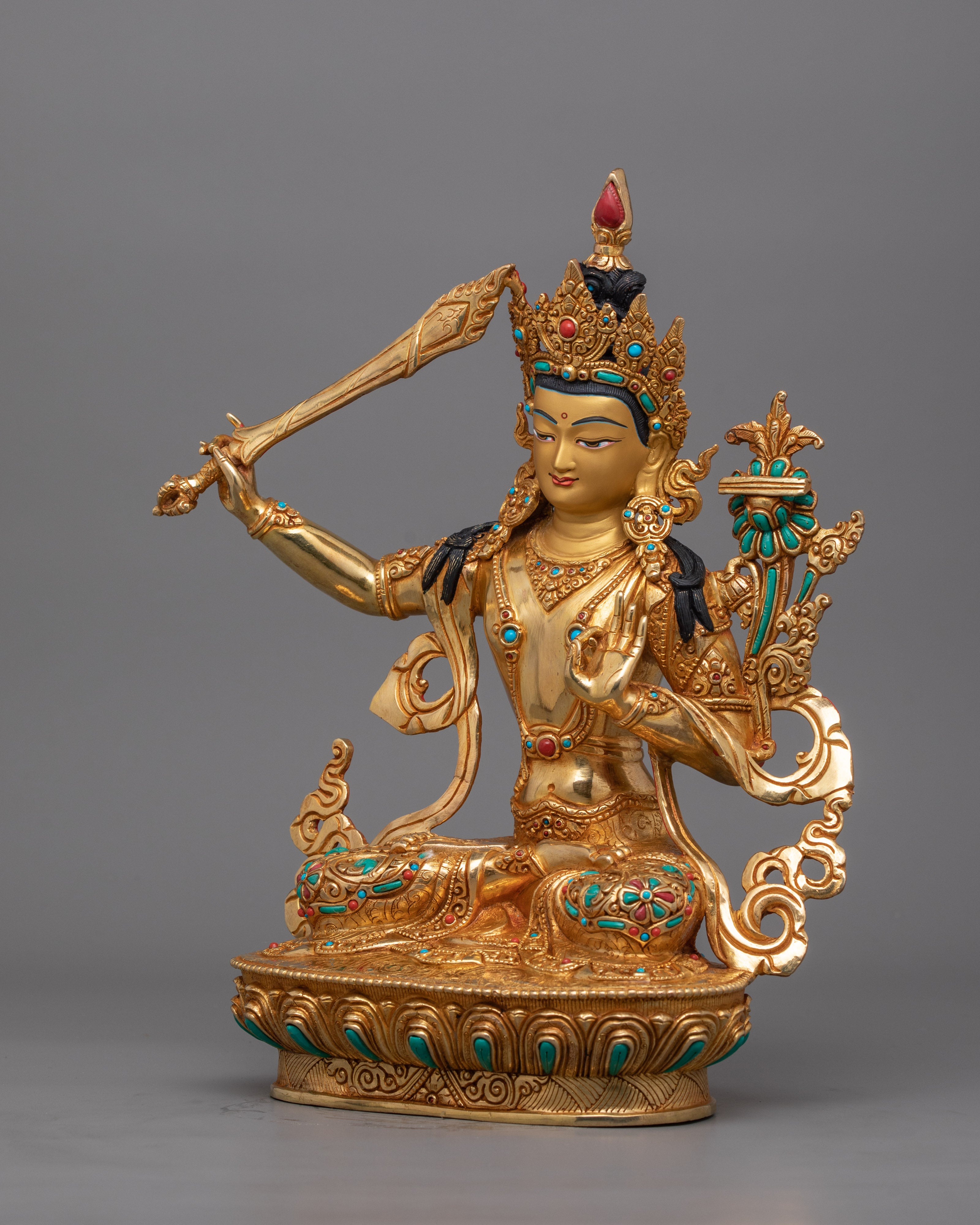 Bodhisattva Manjushri Wisdom Deity Figurine | A Symbol of Enlightenment