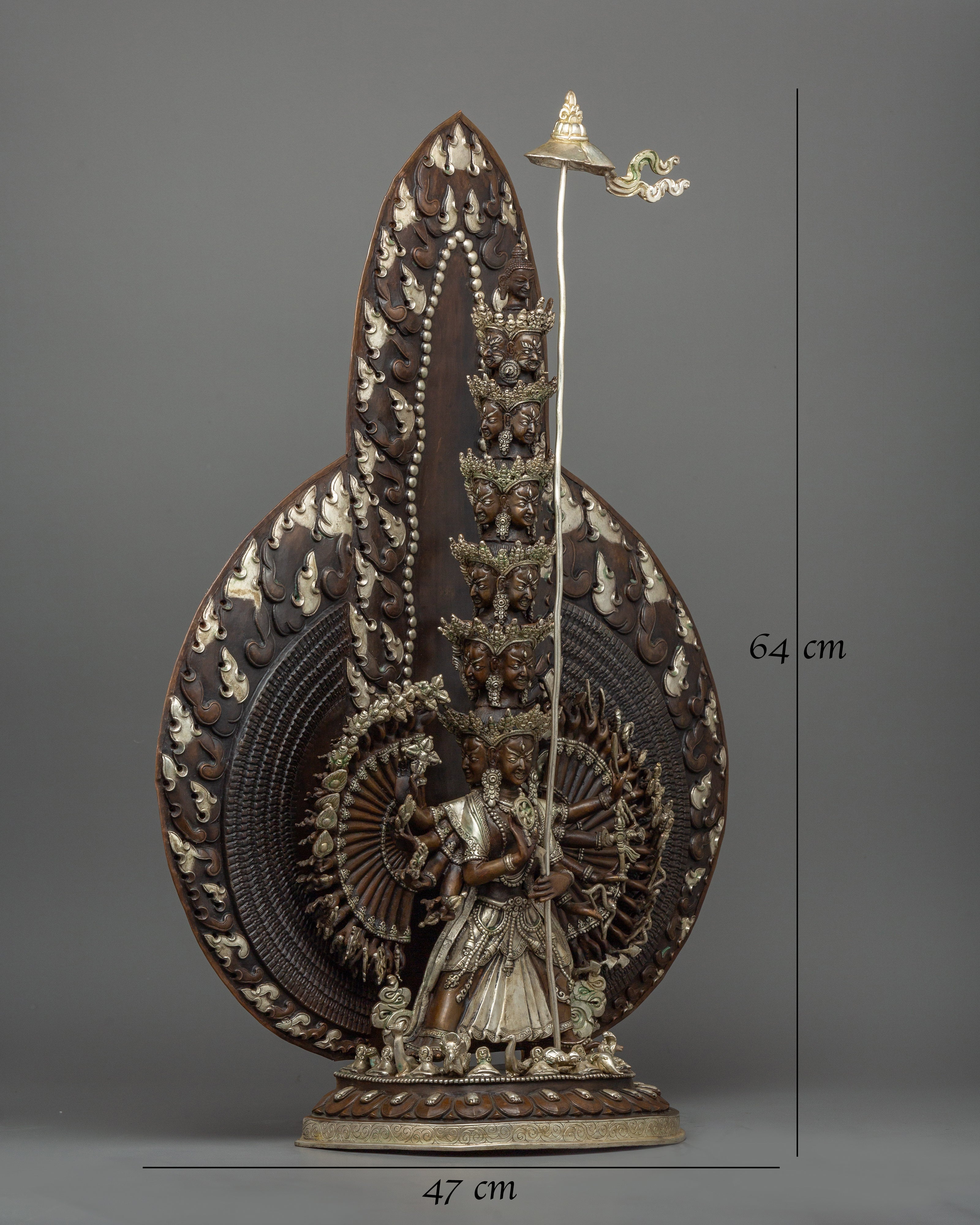 white-umbrella-goddess-statue