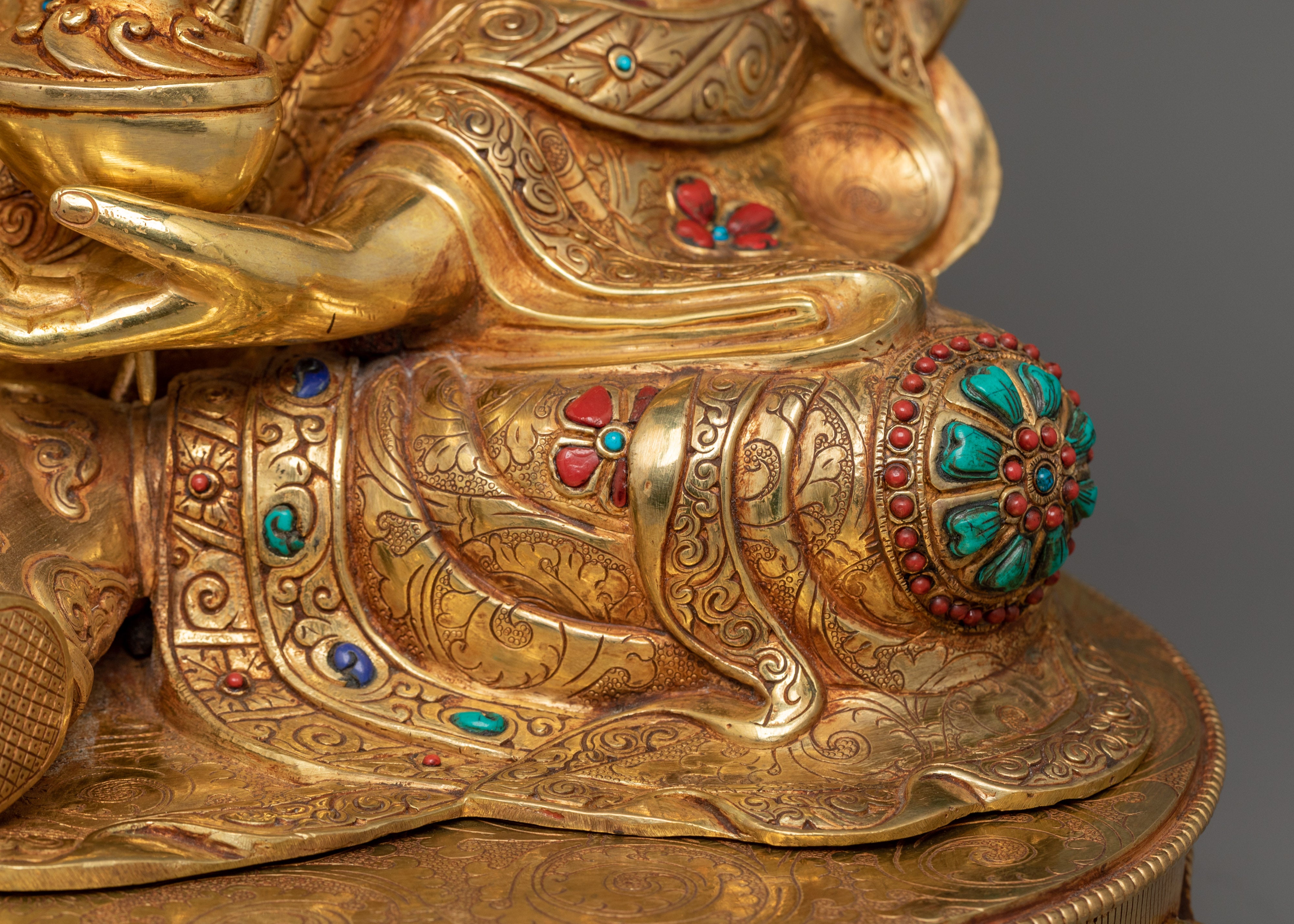 The Second Buddha Guru Padmasambhava Figurine | 24K Gold Gilded Traditional Artwork