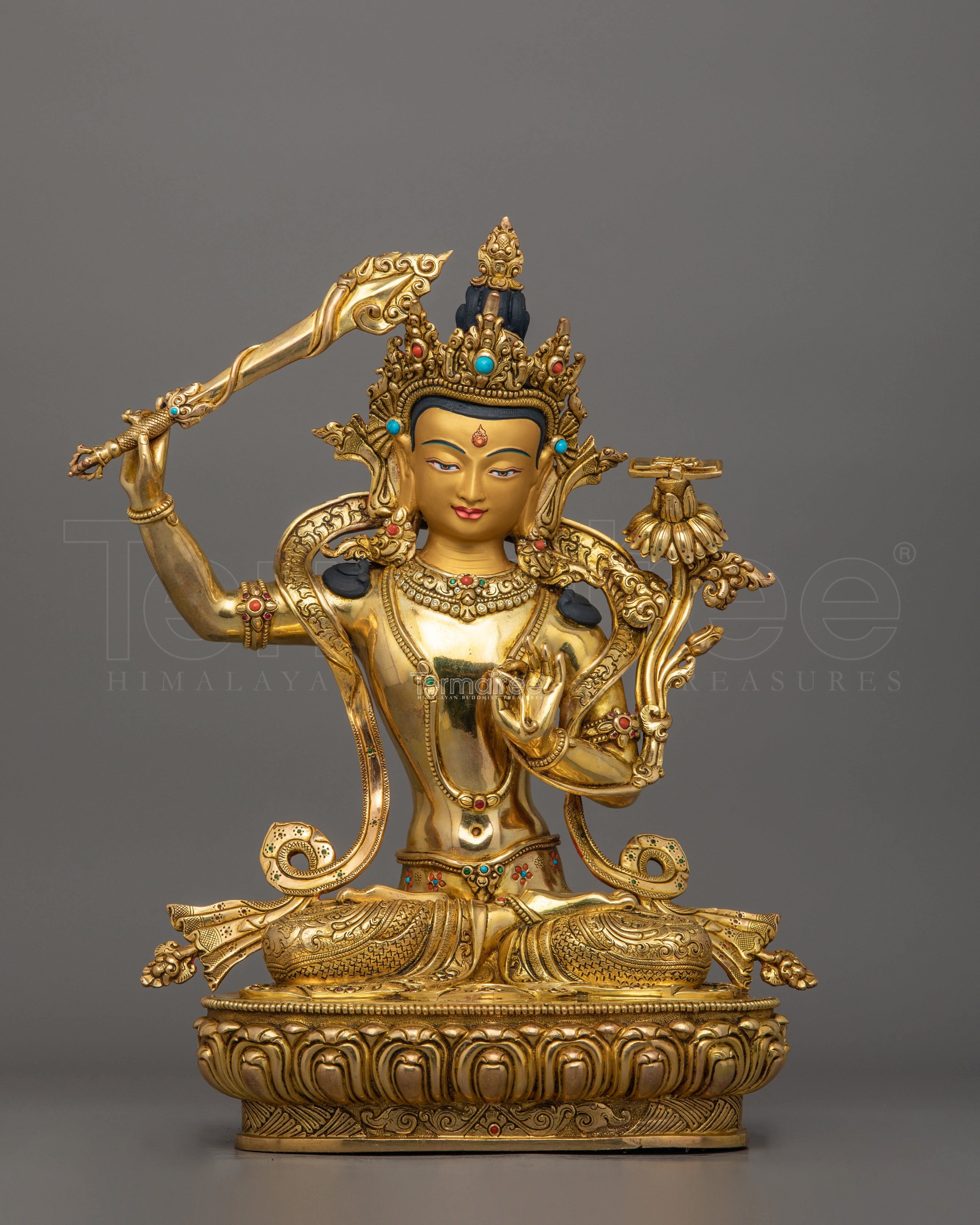 Himalayan Vajrayana Buddhist Manjushri Statue – Made In Nepal