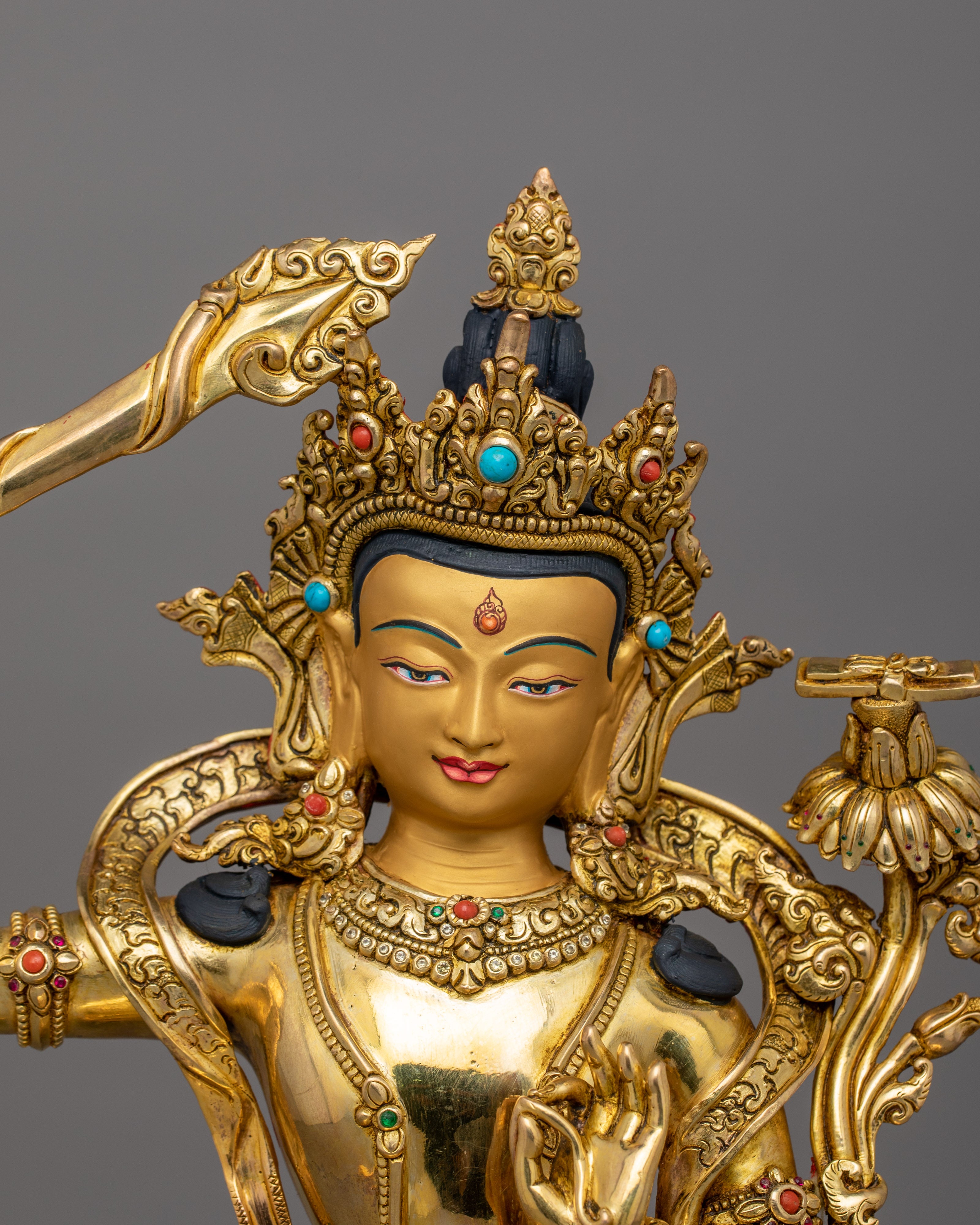 Himalayan Vajrayana Buddhist Manjushri Statue – Made In Nepal