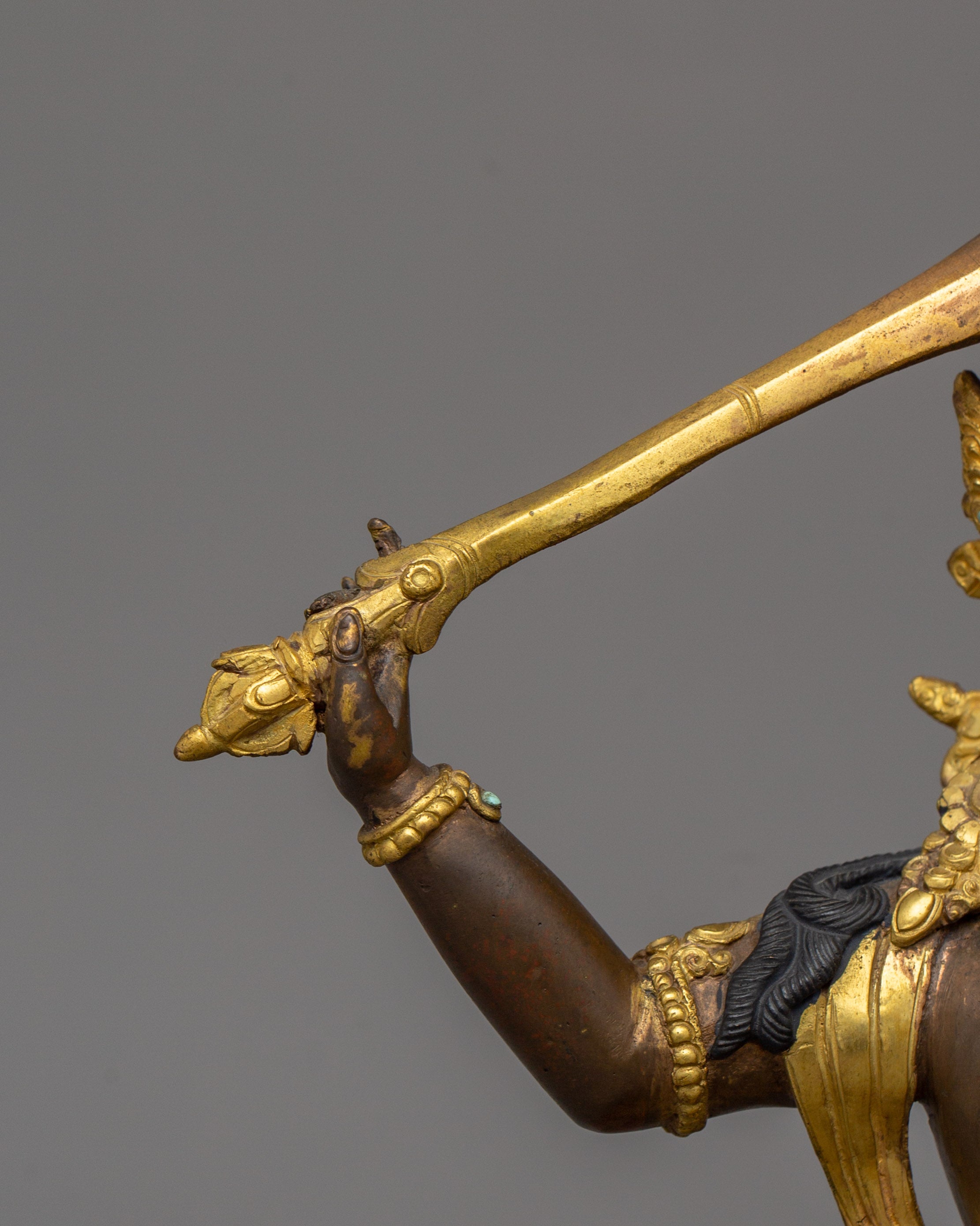 Beautiful Acrylic Painting Manjushri Statue | Traditional Himalayan Art