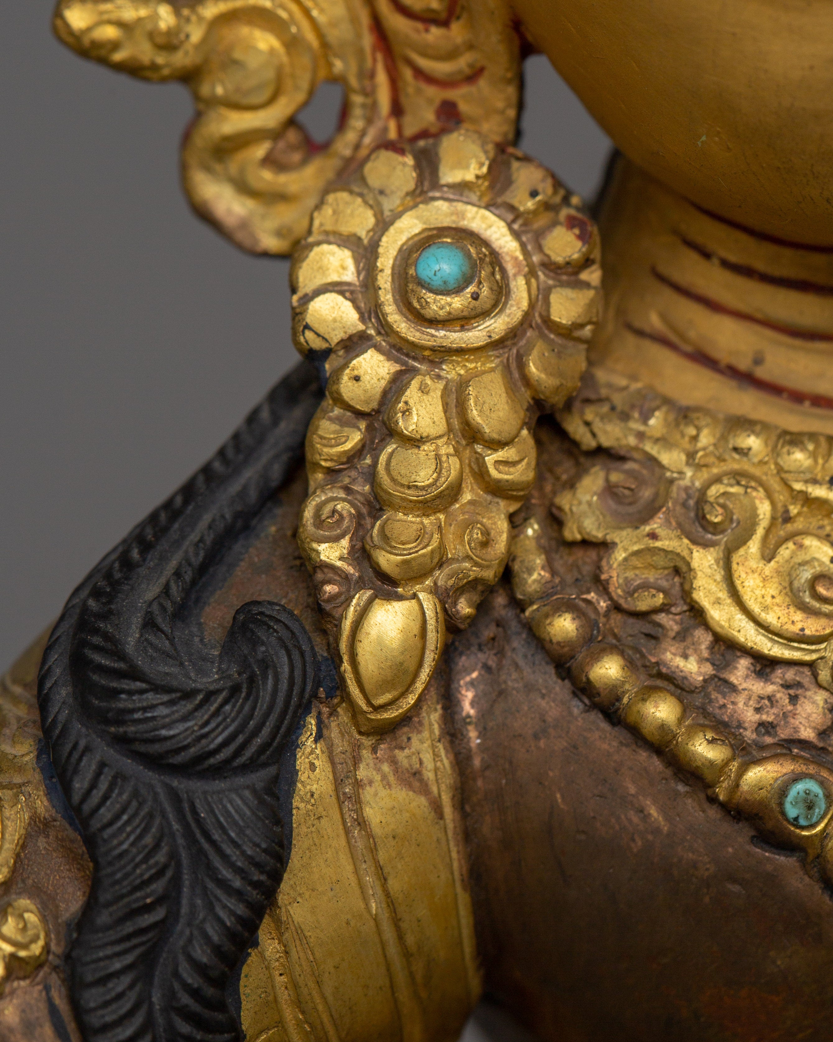 Beautiful Acrylic Painting Manjushri Statue | Traditional Himalayan Art