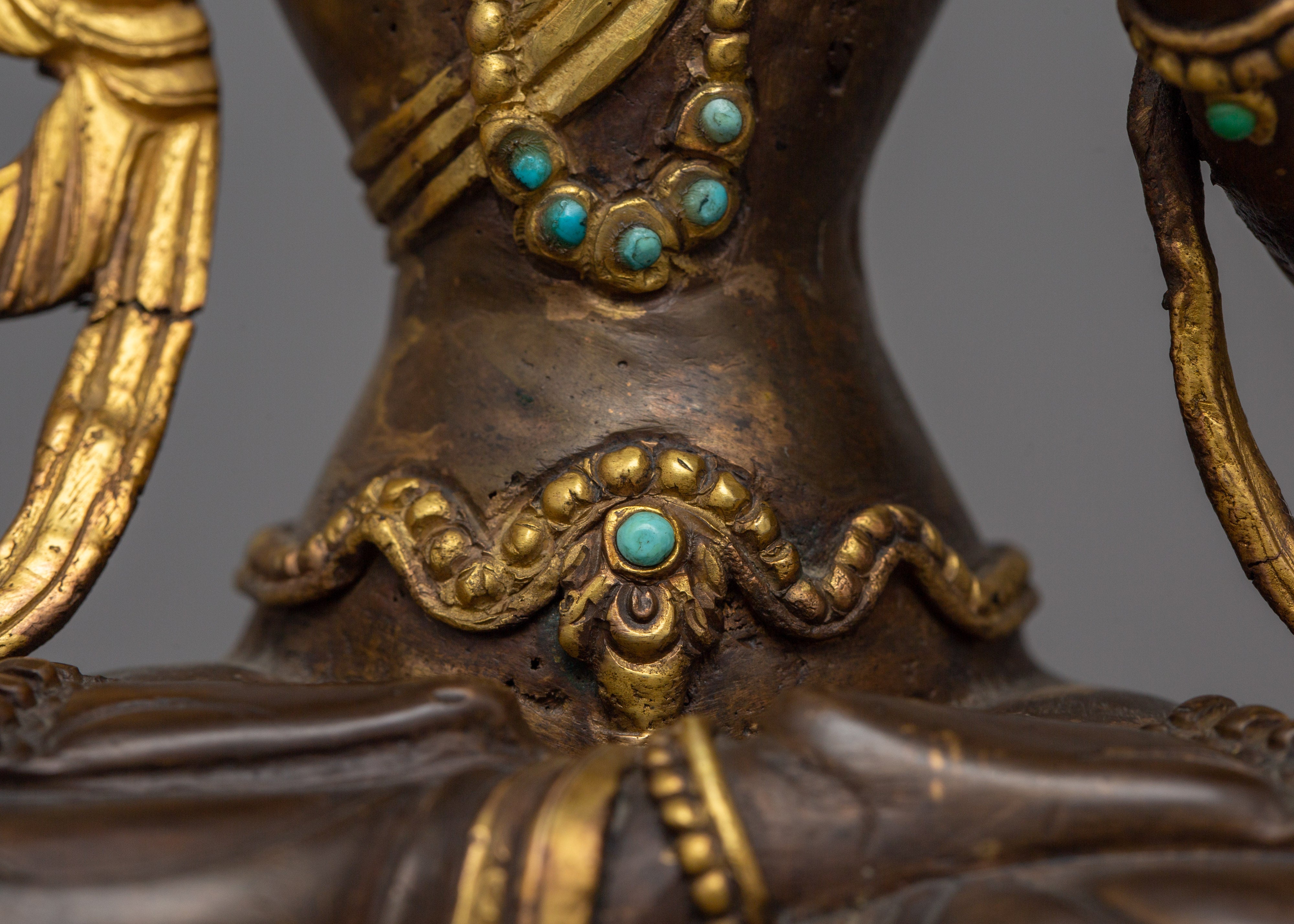 Beautiful Acrylic Painting Manjushri Statue | Traditional Himalayan Art