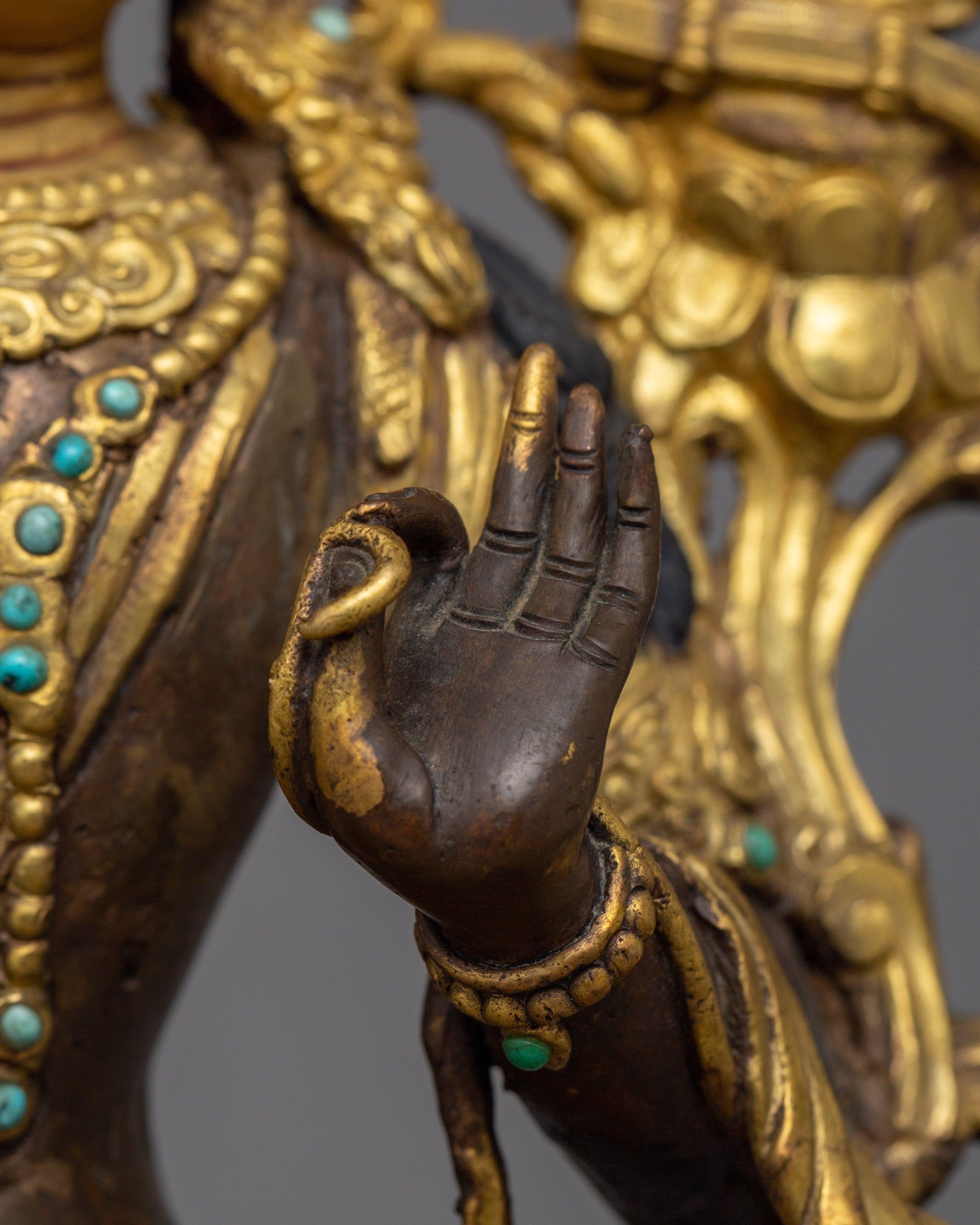 Beautiful Acrylic Painting Manjushri Statue | Traditional Himalayan Art