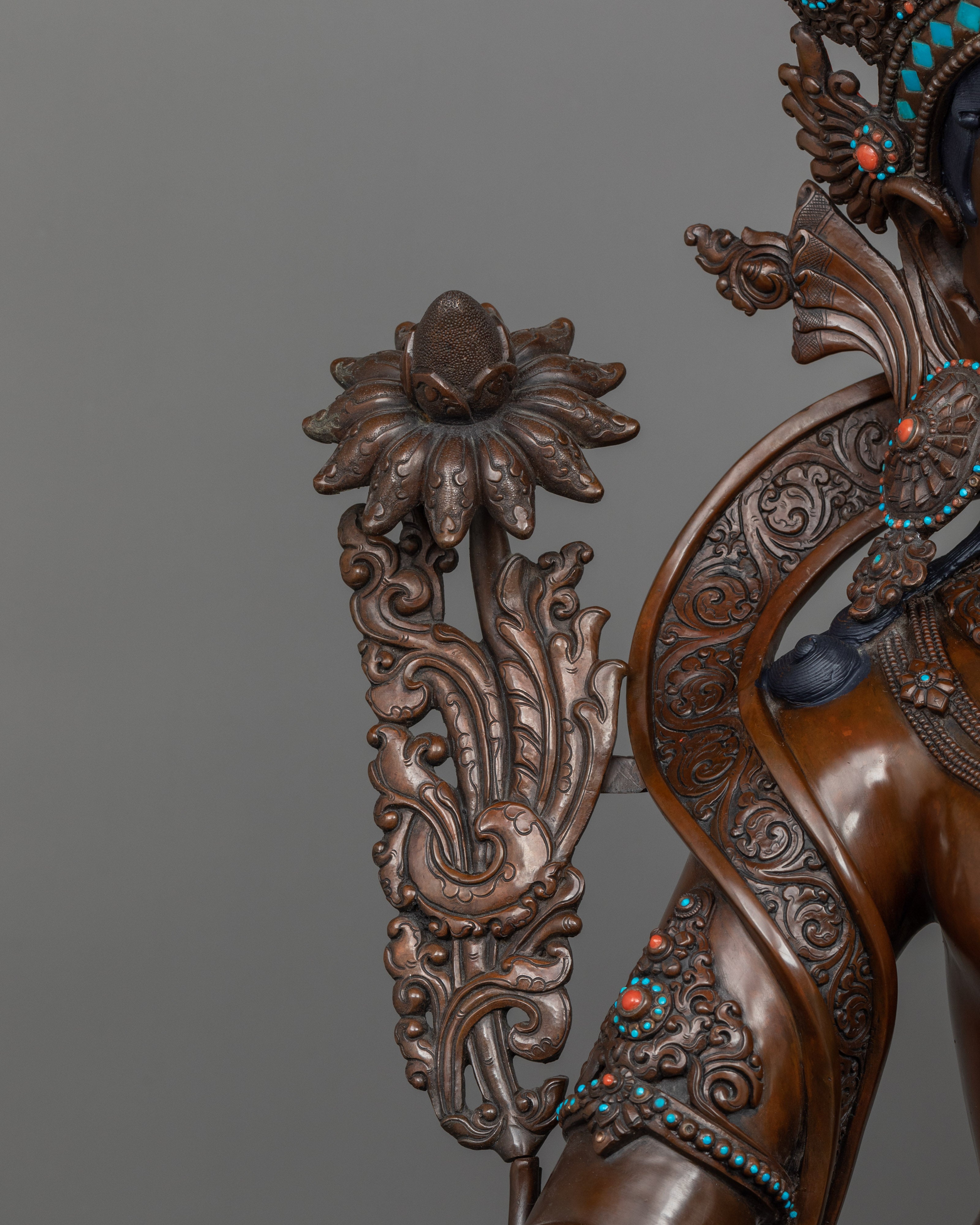 Female Bodhisattva Green Tara Figurine | Himalayan Goddess Shyamatara