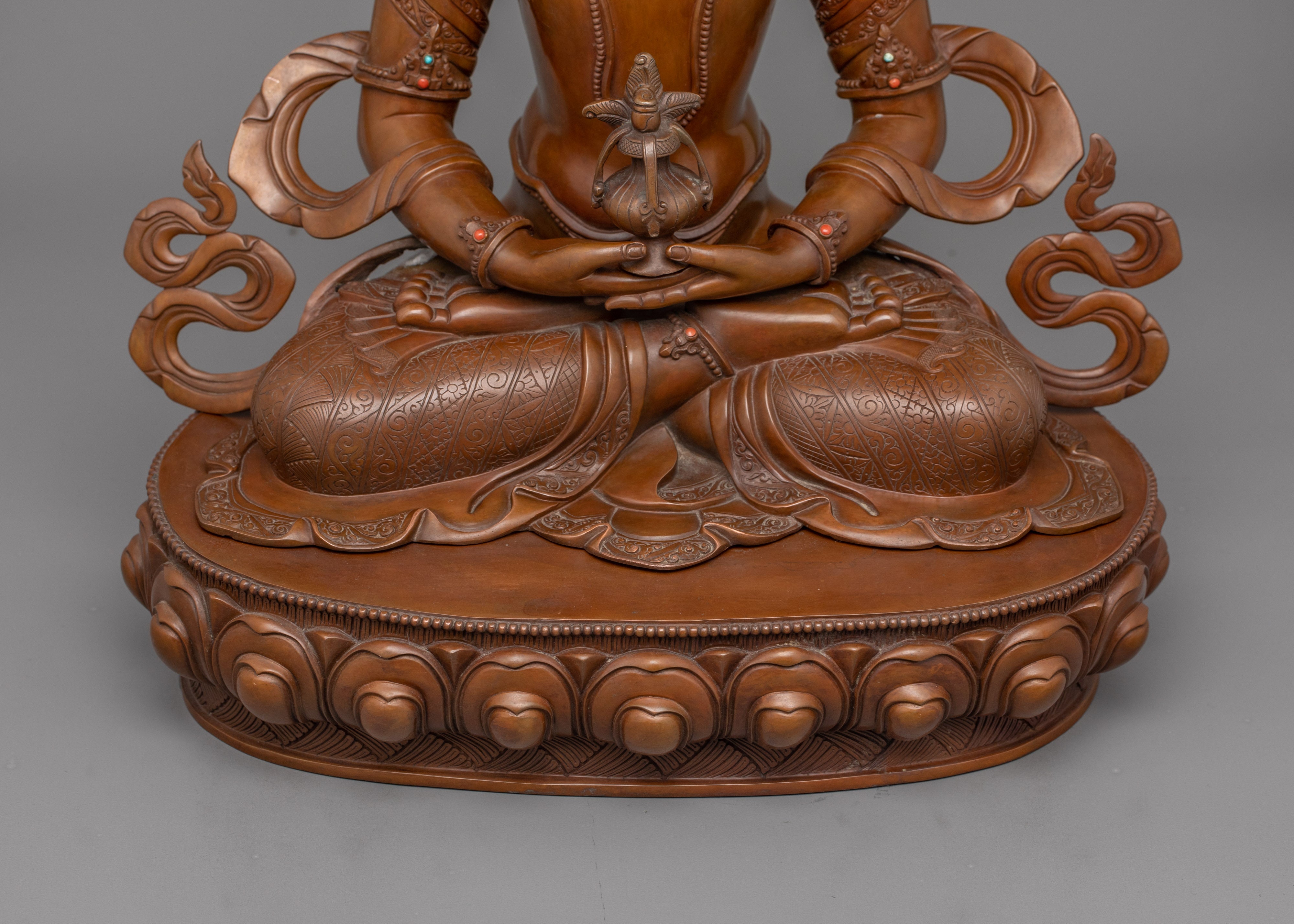 Himalayan Meditating Amitayus Figurine | Meditation for Longevity and Enlightenment