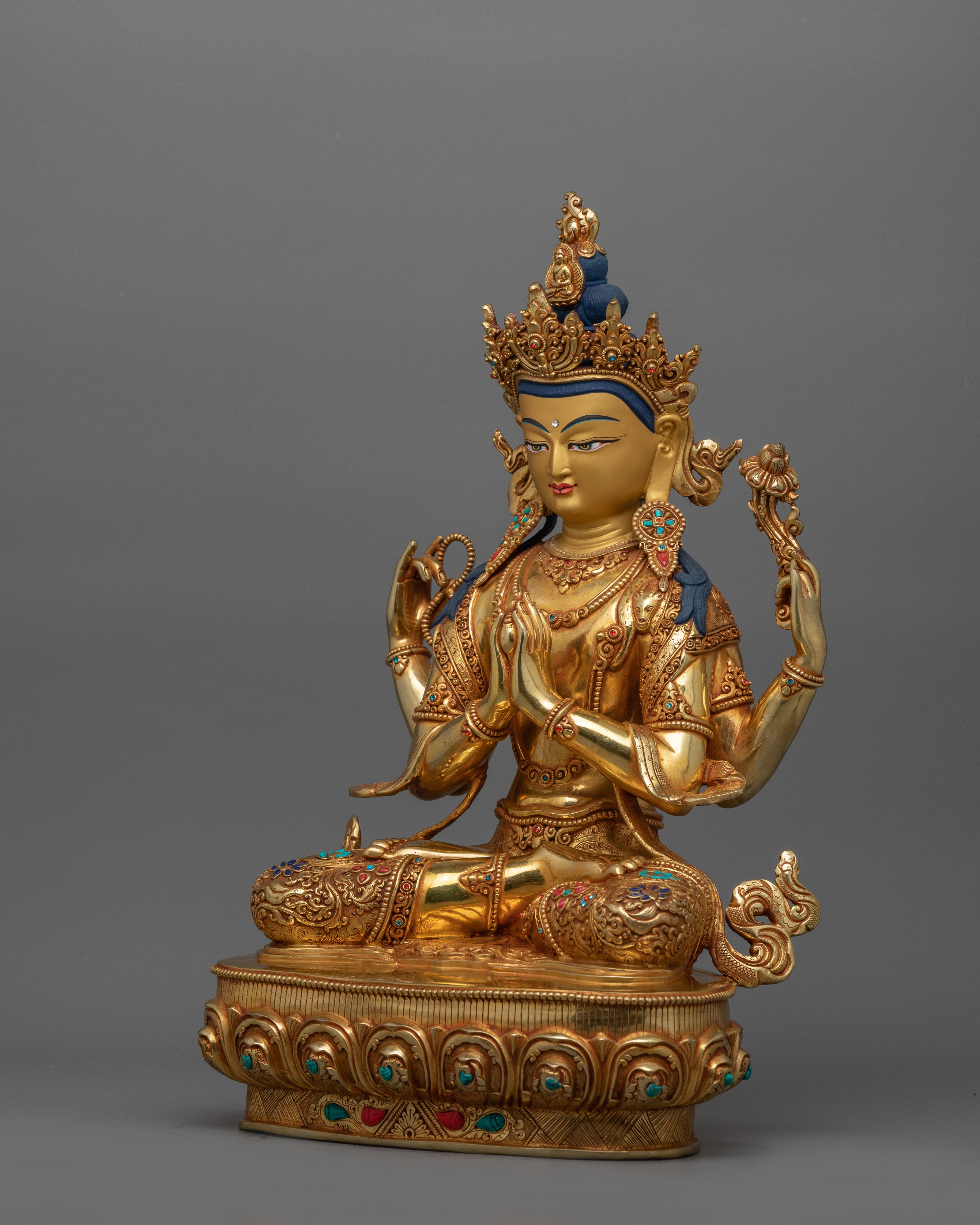 Chenrezig Infinite Compassionate Deity Figurine for Compassion and Serenity