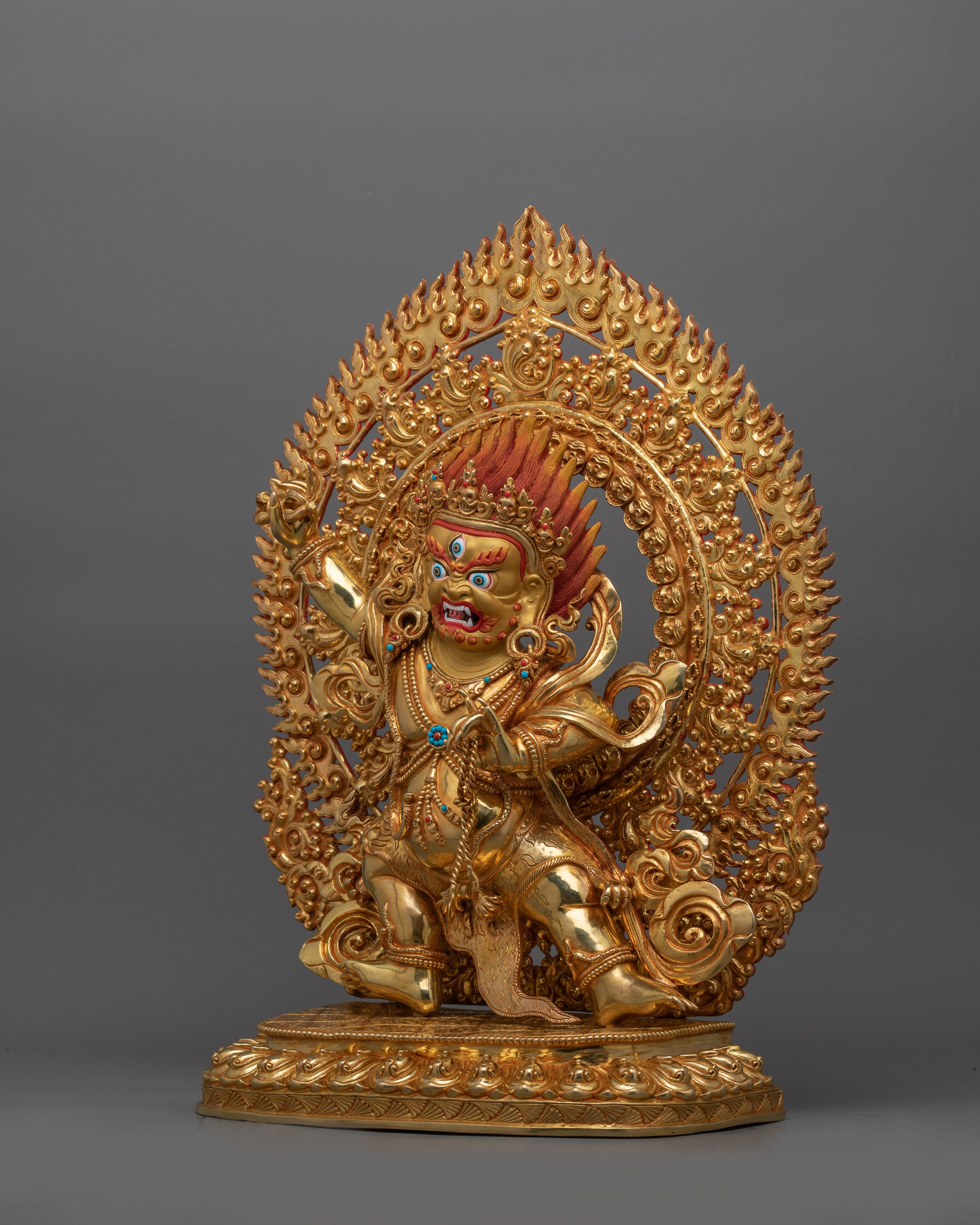 Buddhist Wrathful Deity Vajrapani Sculpture | Guardian of Dharma