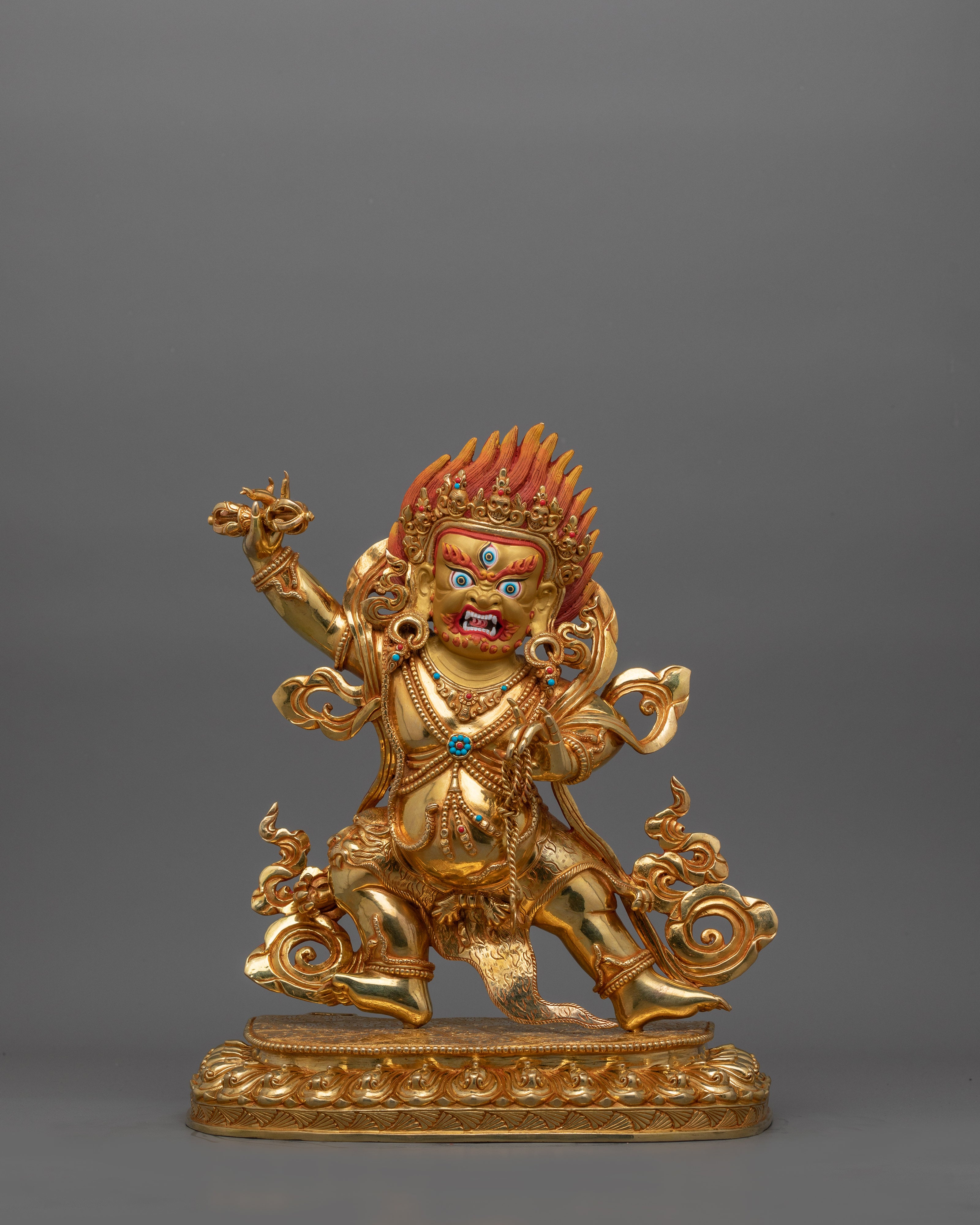 Buddhist Wrathful Deity Vajrapani Sculpture | Guardian of Dharma