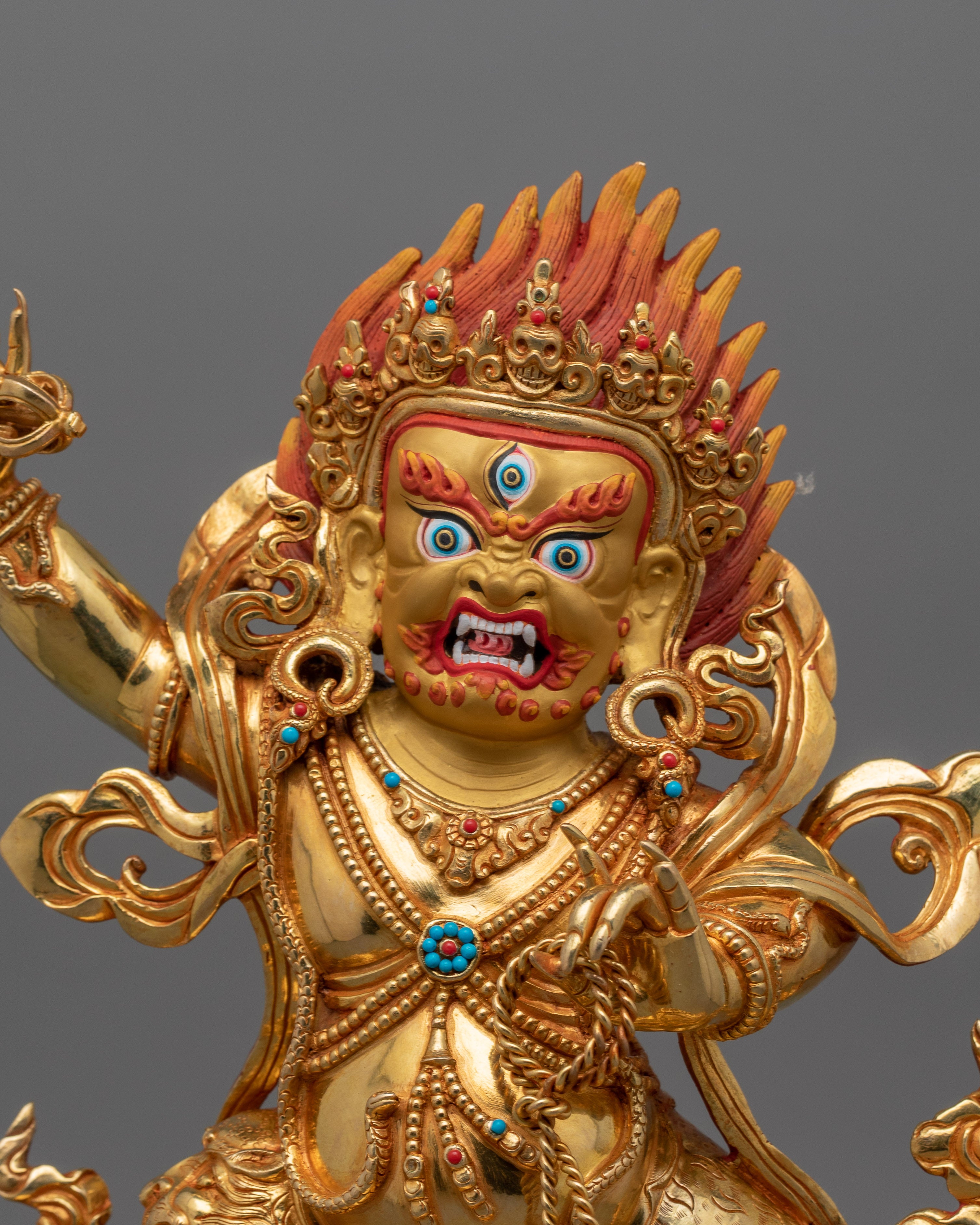 Buddhist Wrathful Deity Vajrapani Sculpture | Guardian of Dharma