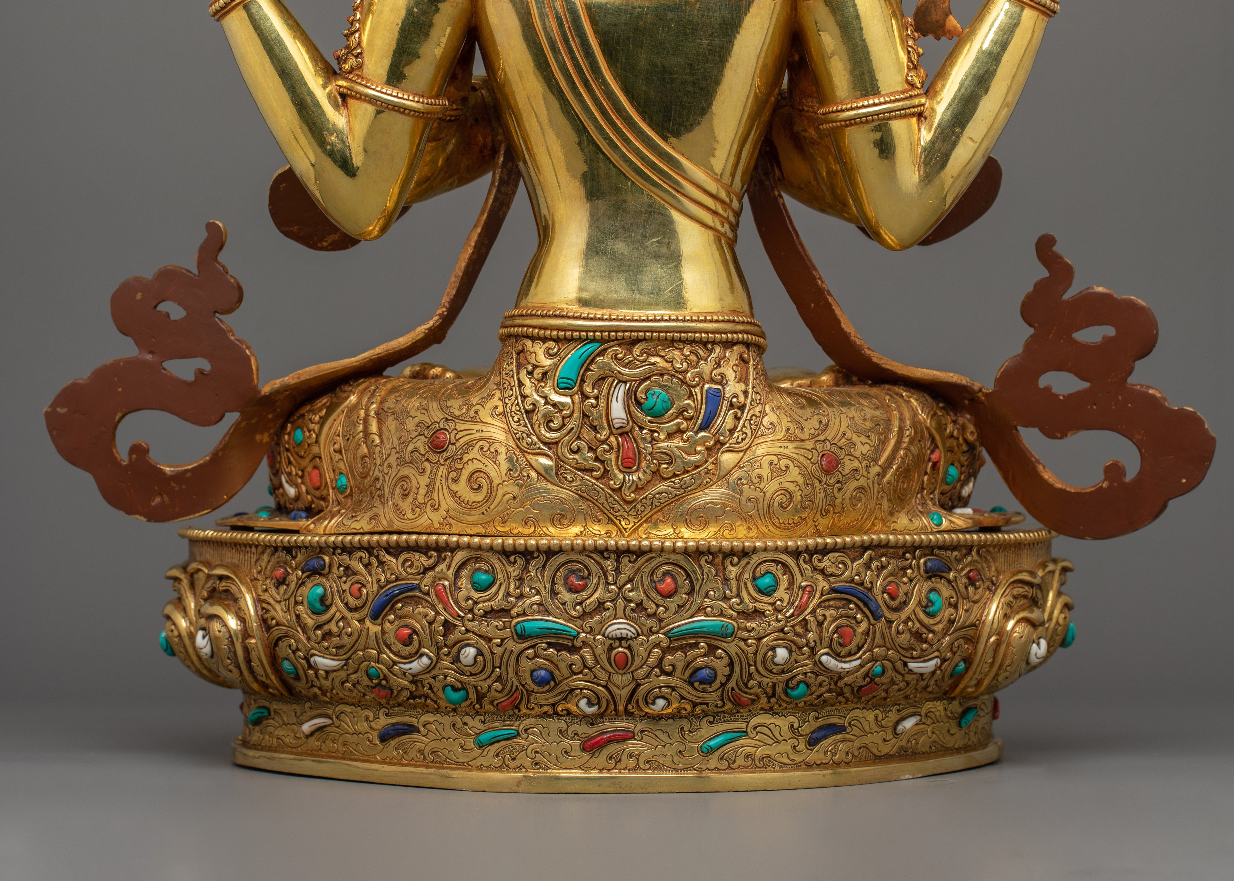 Bodhisattva Avalokiteshvara "Chenresig" Sculpture | Four Armed Figurine