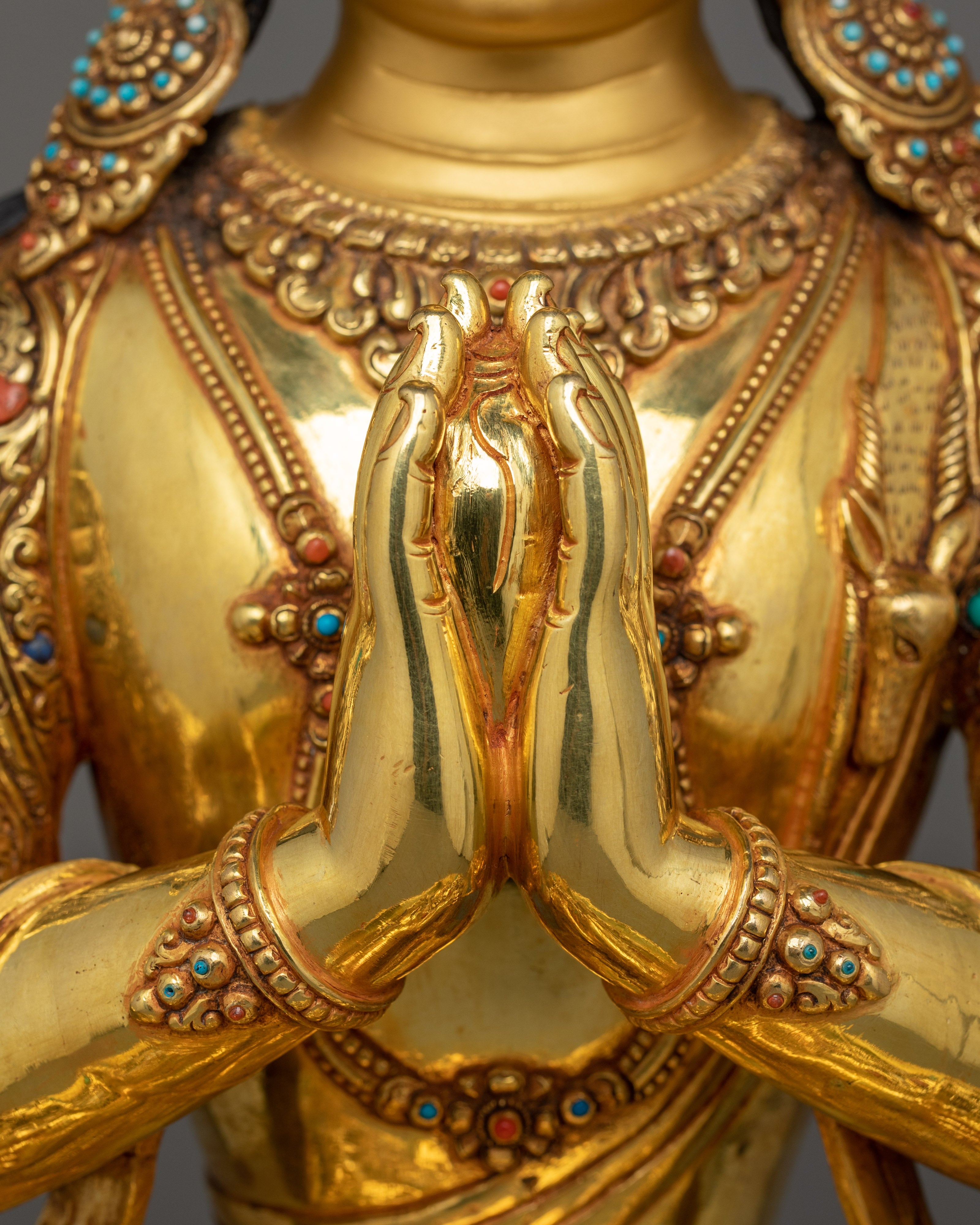 Bodhisattva Avalokiteshvara "Chenresig" Sculpture | Four Armed Figurine