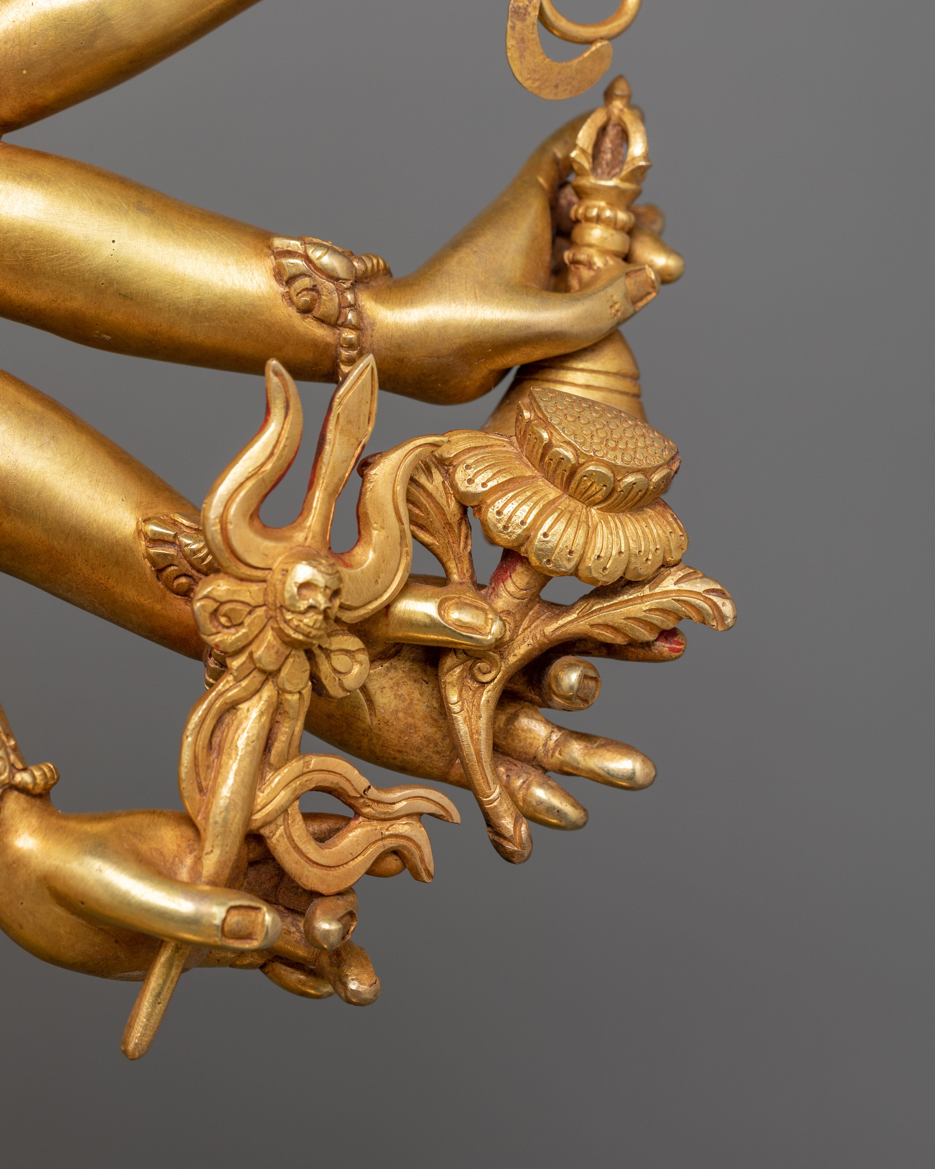 Beautiful Female Goddess Dakini | 24K Gold Gilded Statue
