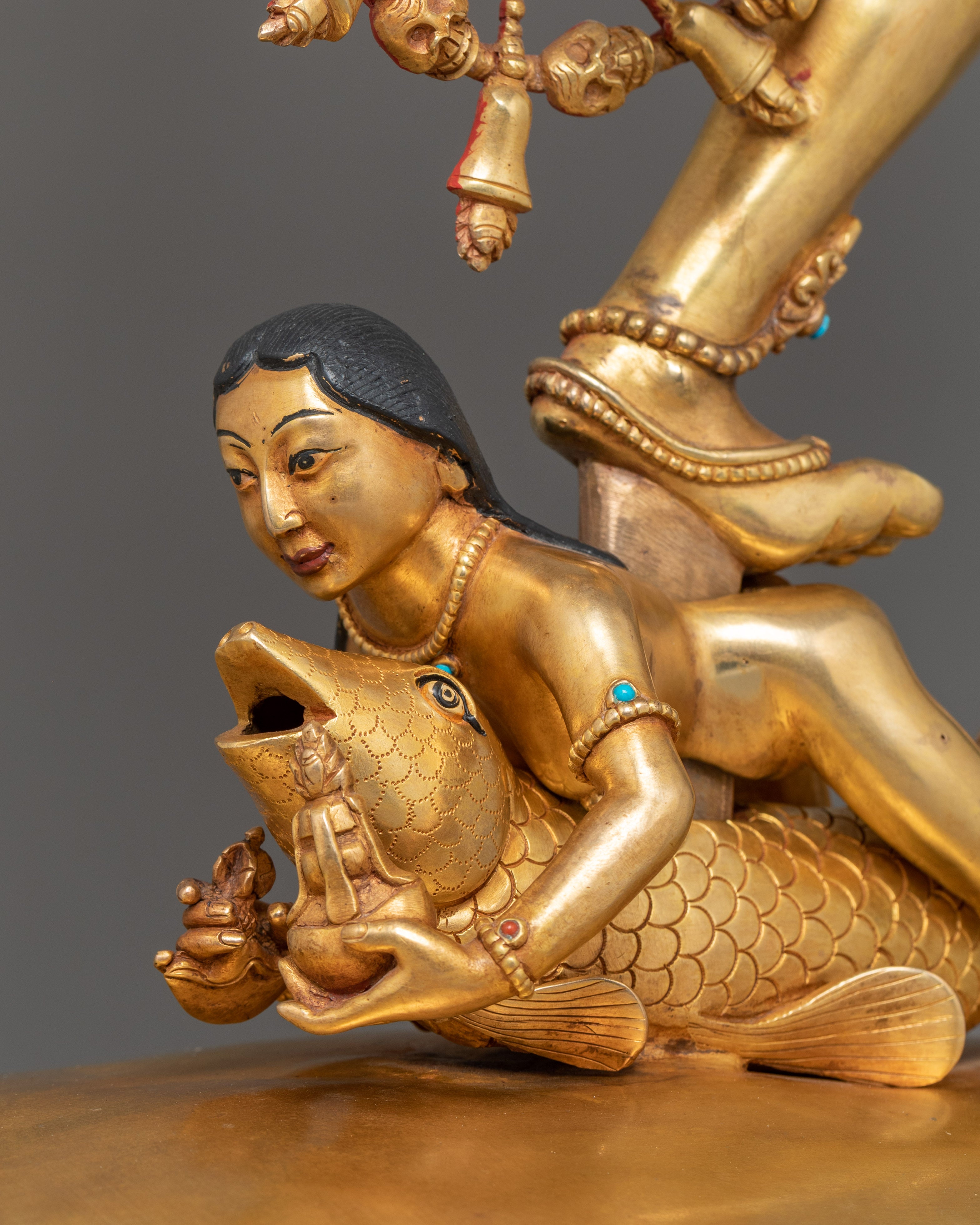 Beautiful Female Goddess Dakini | 24K Gold Gilded Statue
