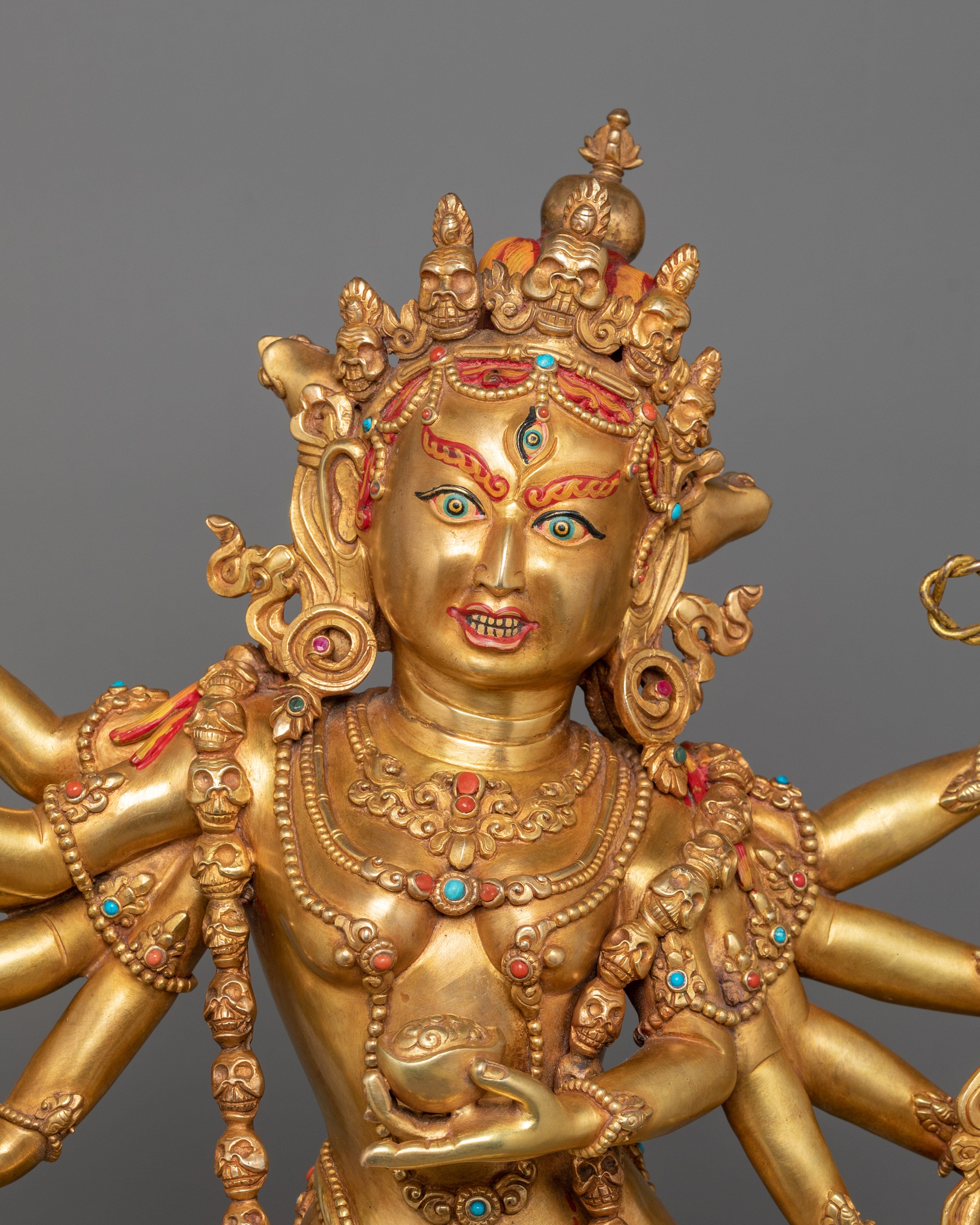 Beautiful Female Goddess Dakini | 24K Gold Gilded Statue