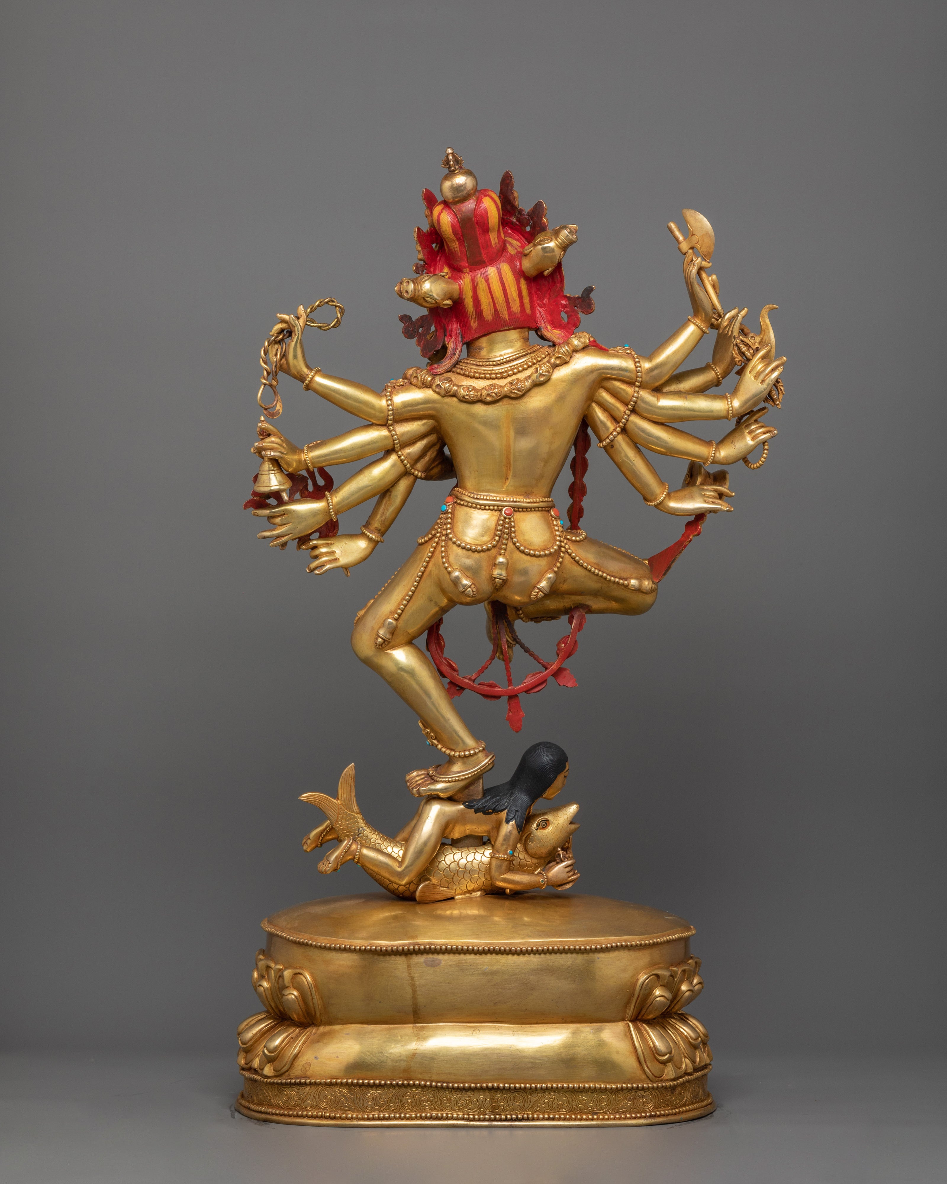 Beautiful Female Goddess Dakini | 24K Gold Gilded Statue