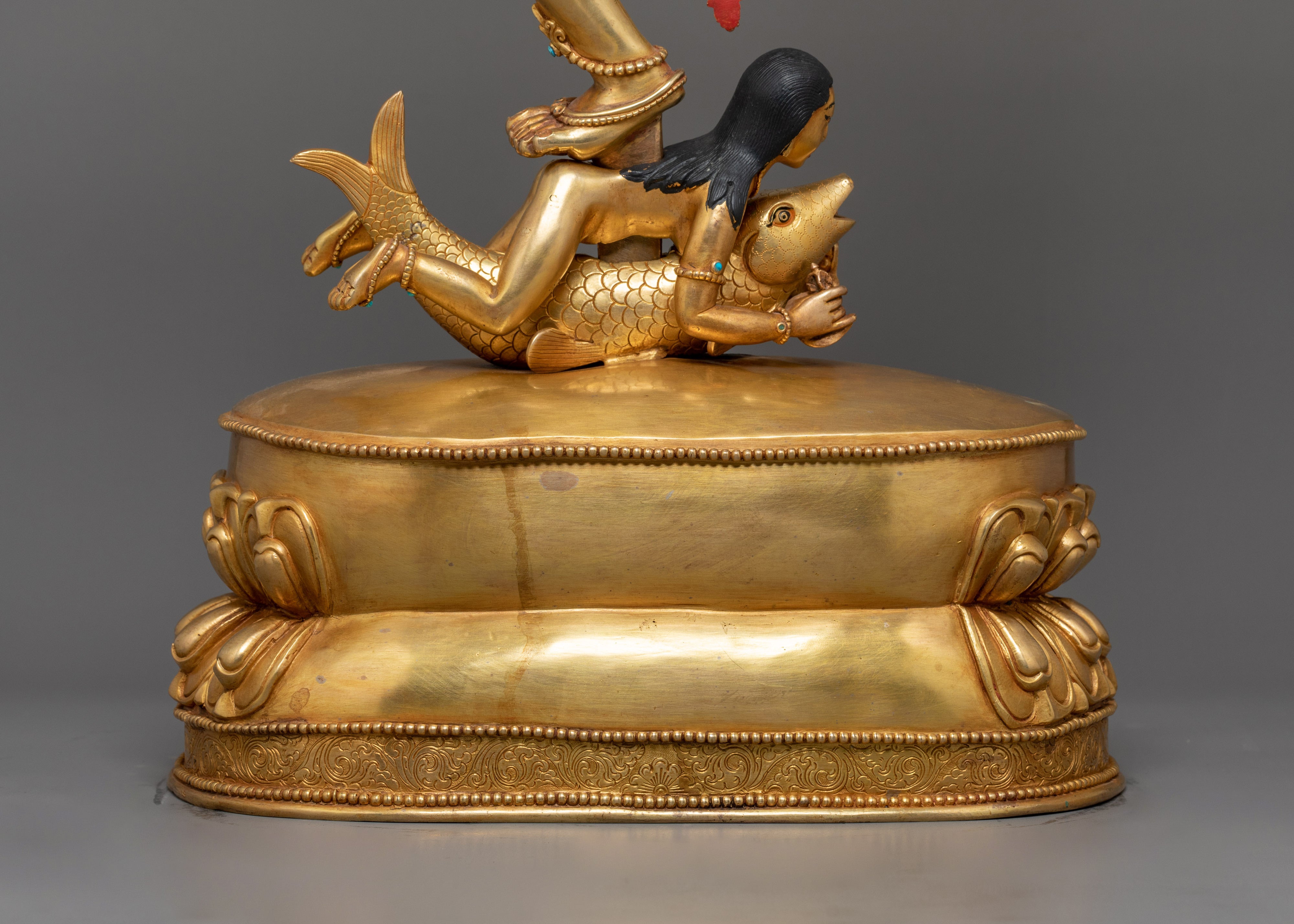Beautiful Female Goddess Dakini | 24K Gold Gilded Statue