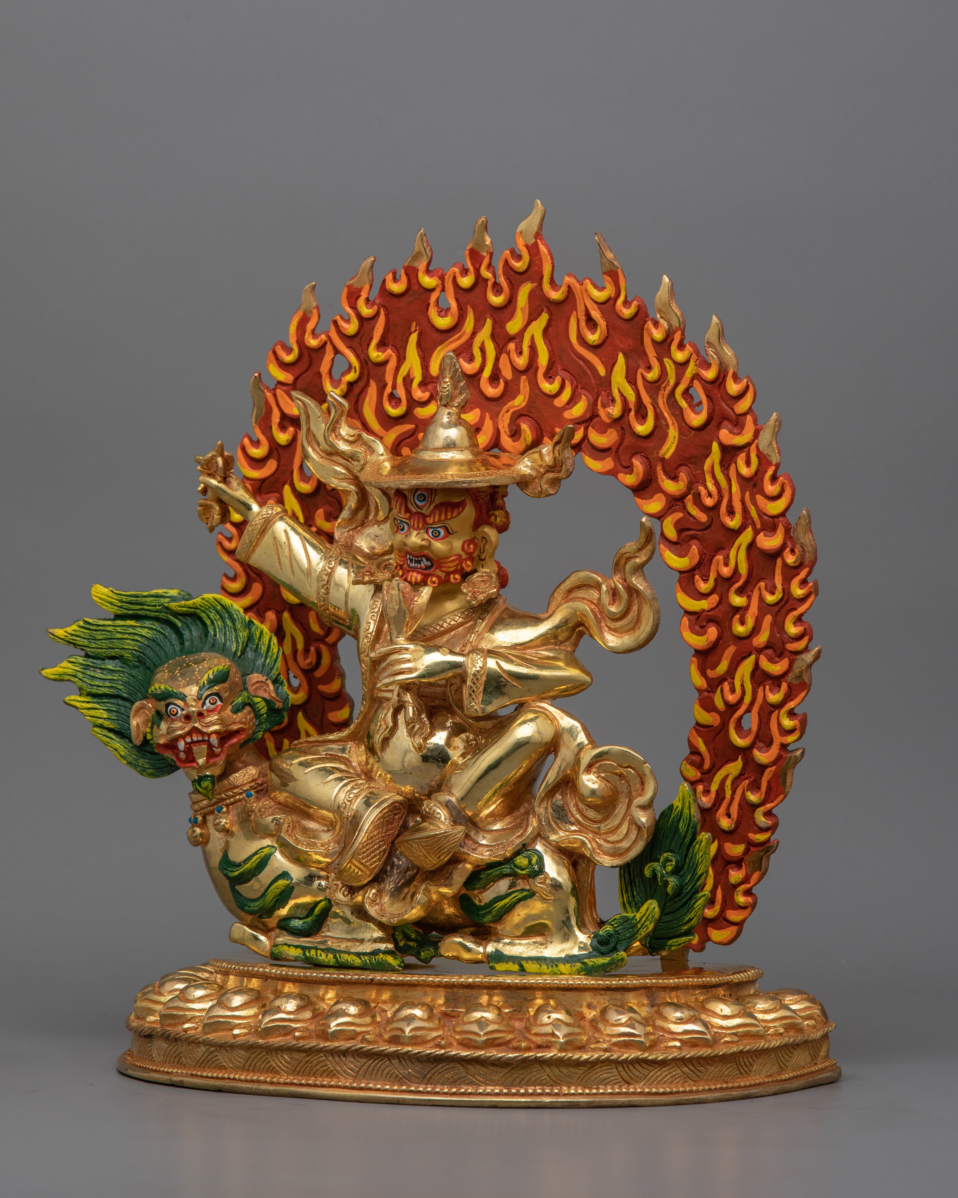 Handcrafted Buddhist Dorje Lekpa Statue | Wrathful Protector of the Dharma