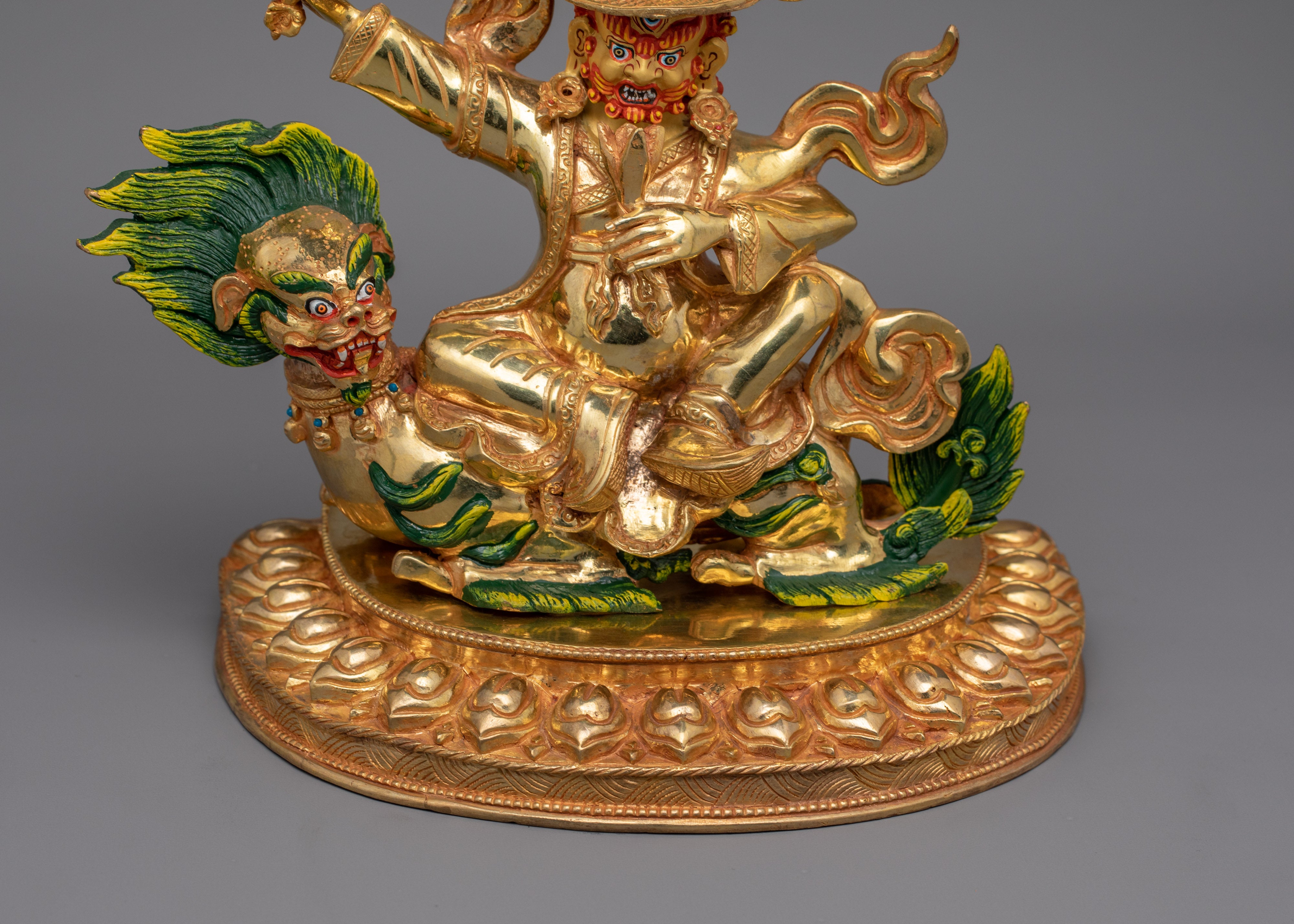 Handcrafted Buddhist Dorje Lekpa Statue | Wrathful Protector of the Dharma