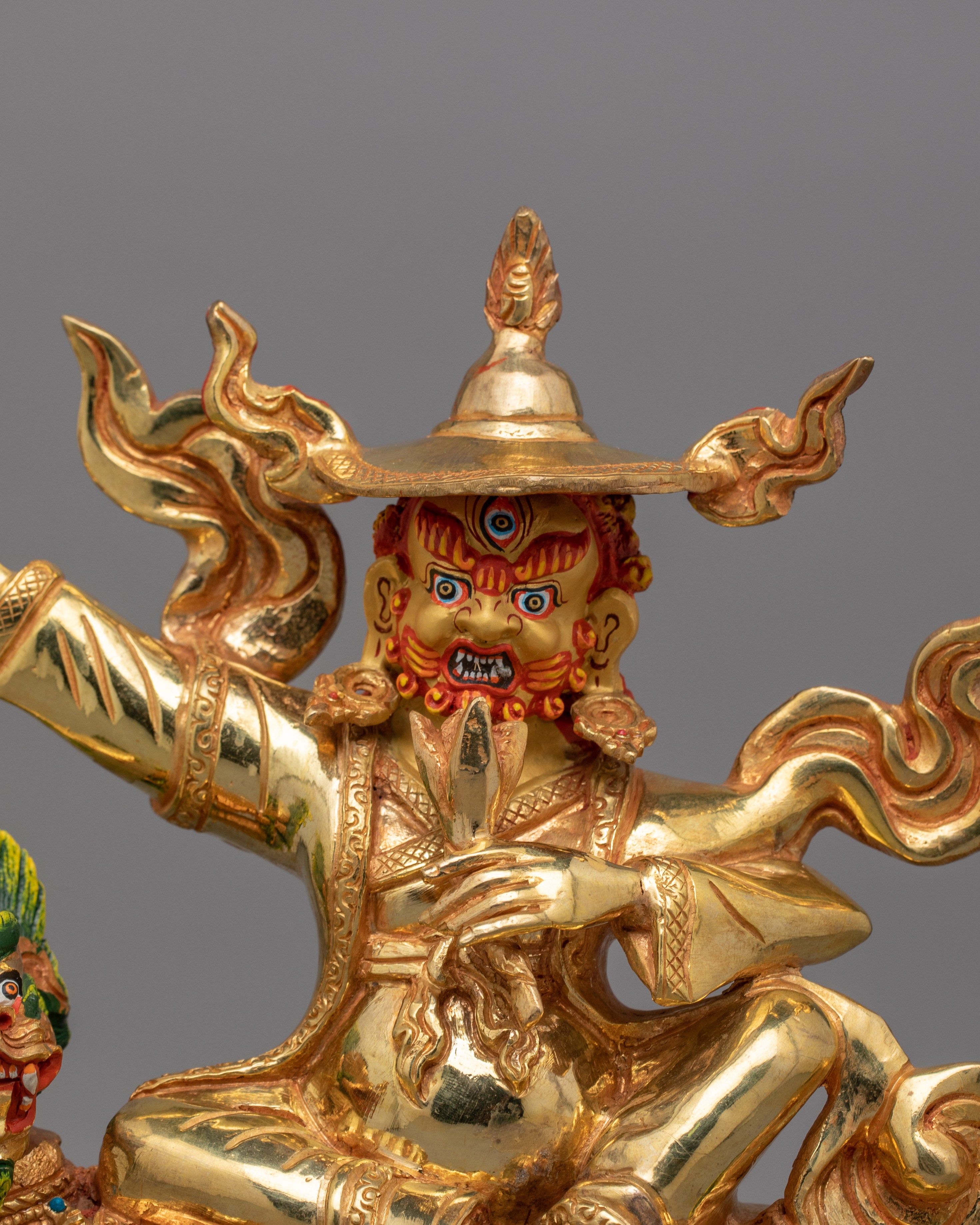 Handcrafted Buddhist Dorje Lekpa Statue | Wrathful Protector of the Dharma