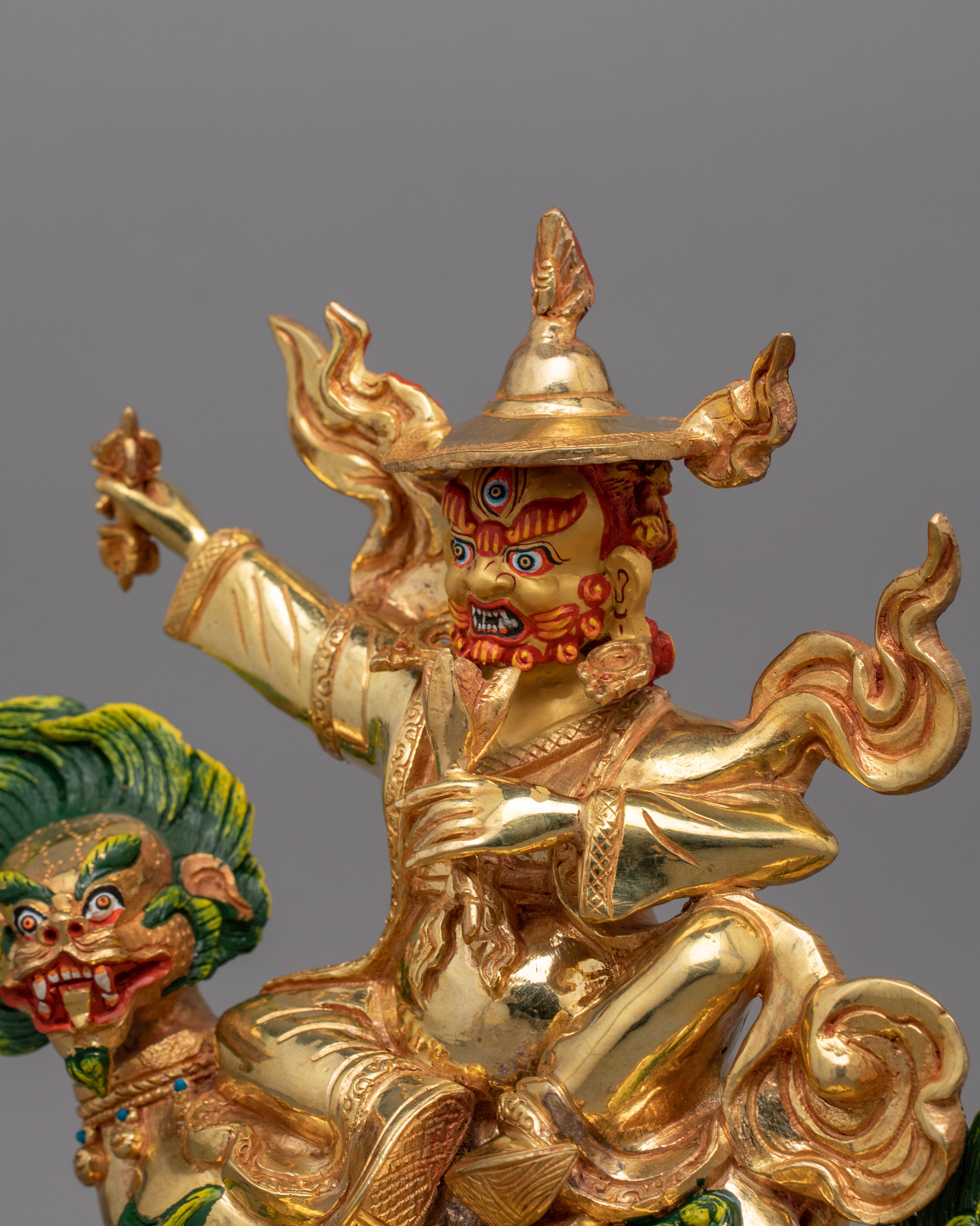 Handcrafted Buddhist Dorje Lekpa Statue | Wrathful Protector of the Dharma