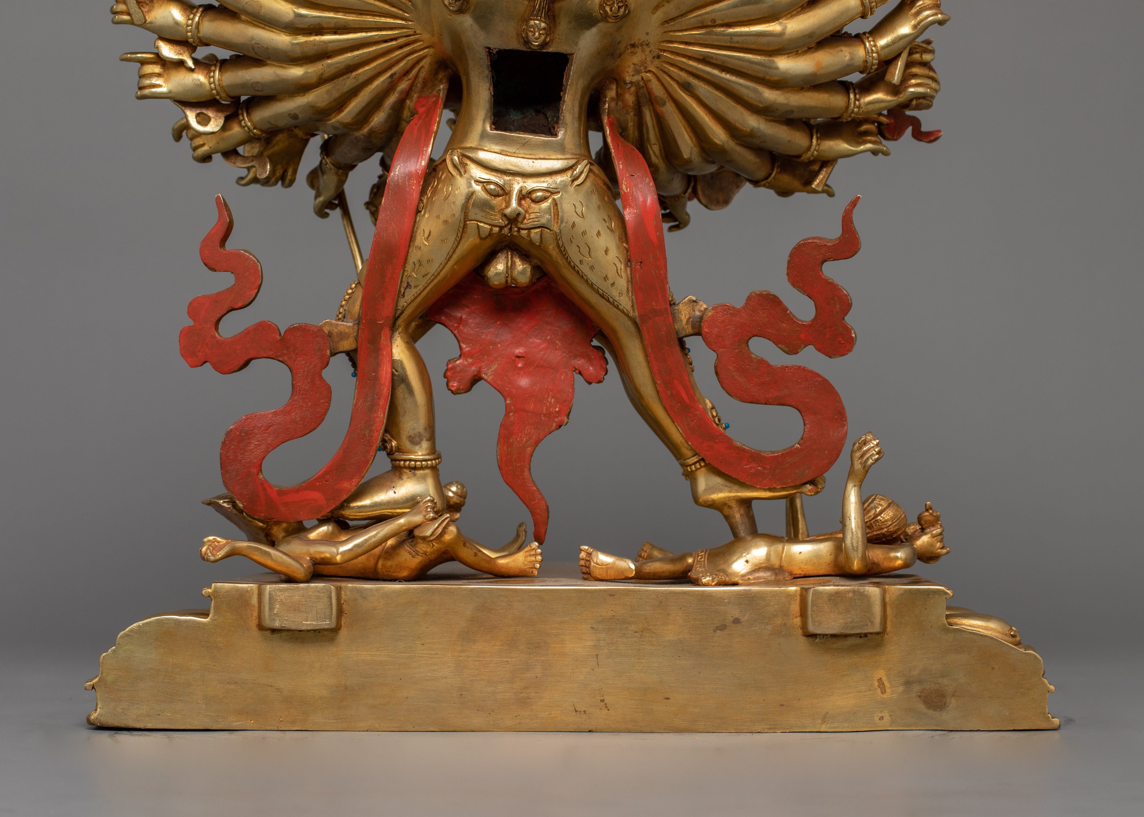 21.3" Handcrafted Kalachakra Sculpture | 24K Gold Gilded Copper Statue