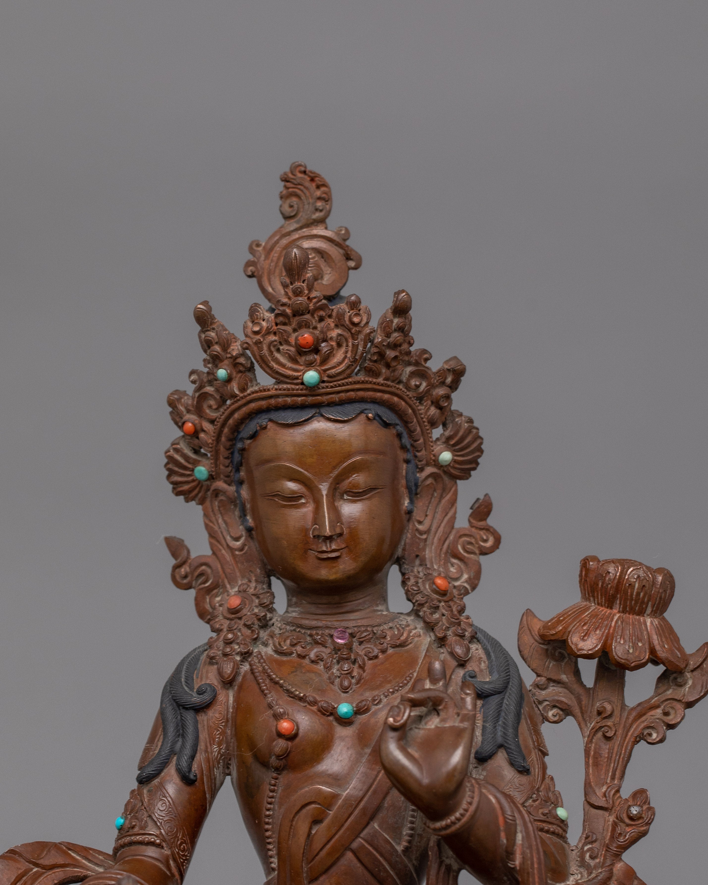 Goddess Red Tara Oxidized Sculpture | A Symbol of Compassion