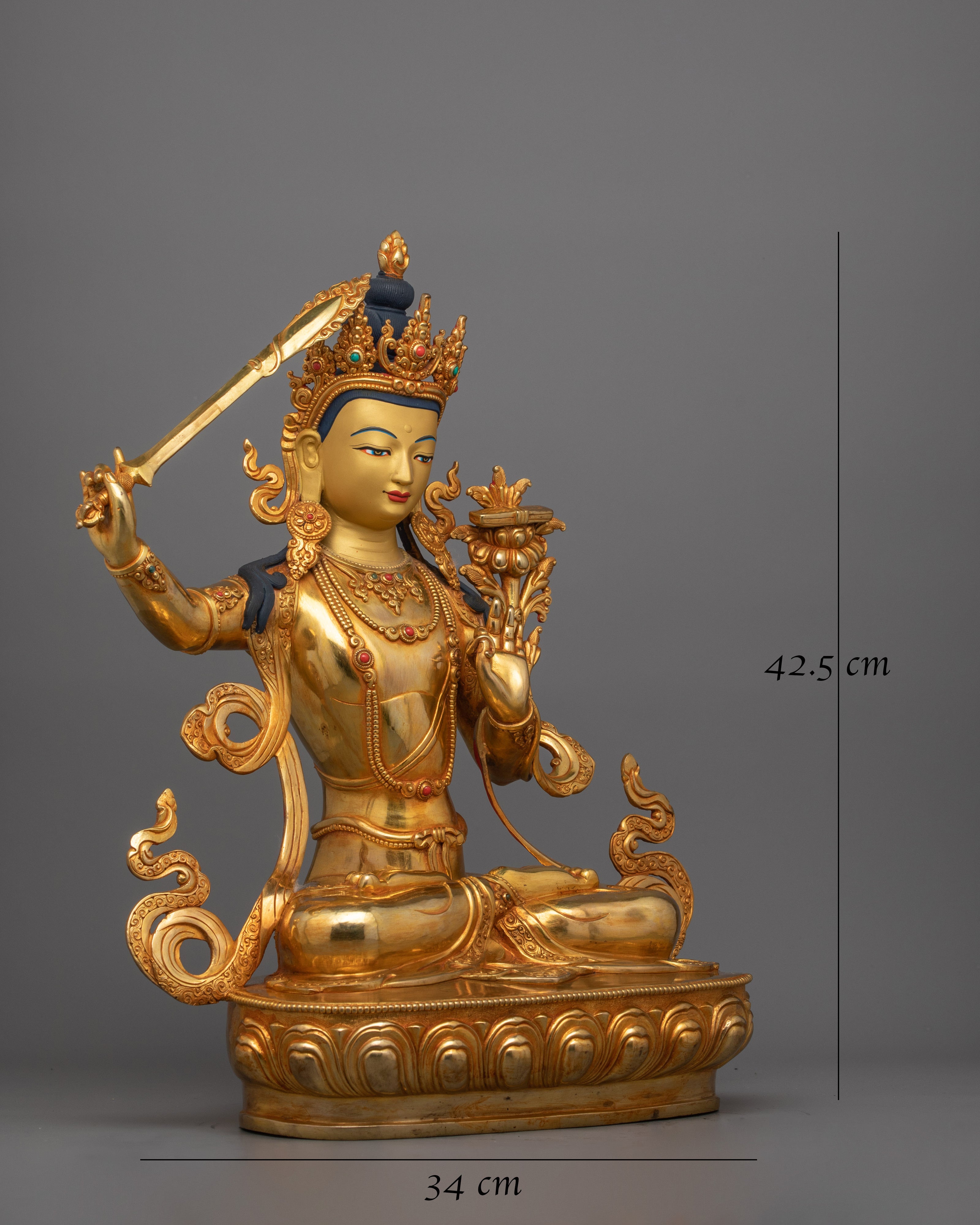 Manjushri with Wisdom Sword | Enlightened Deity Figurine