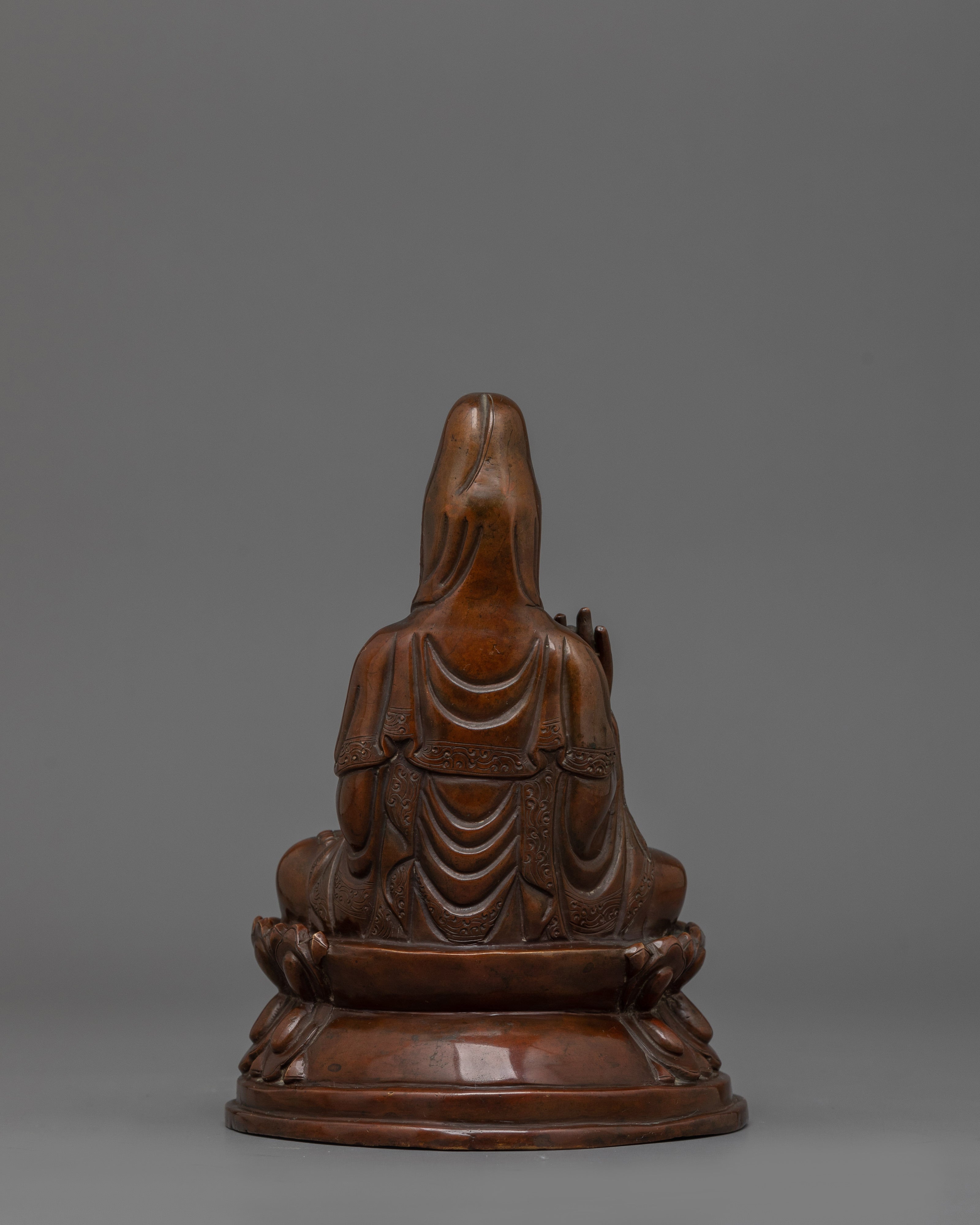 Buddhist Statue of Guanyin | Oxidized Copper Statue For Meditation