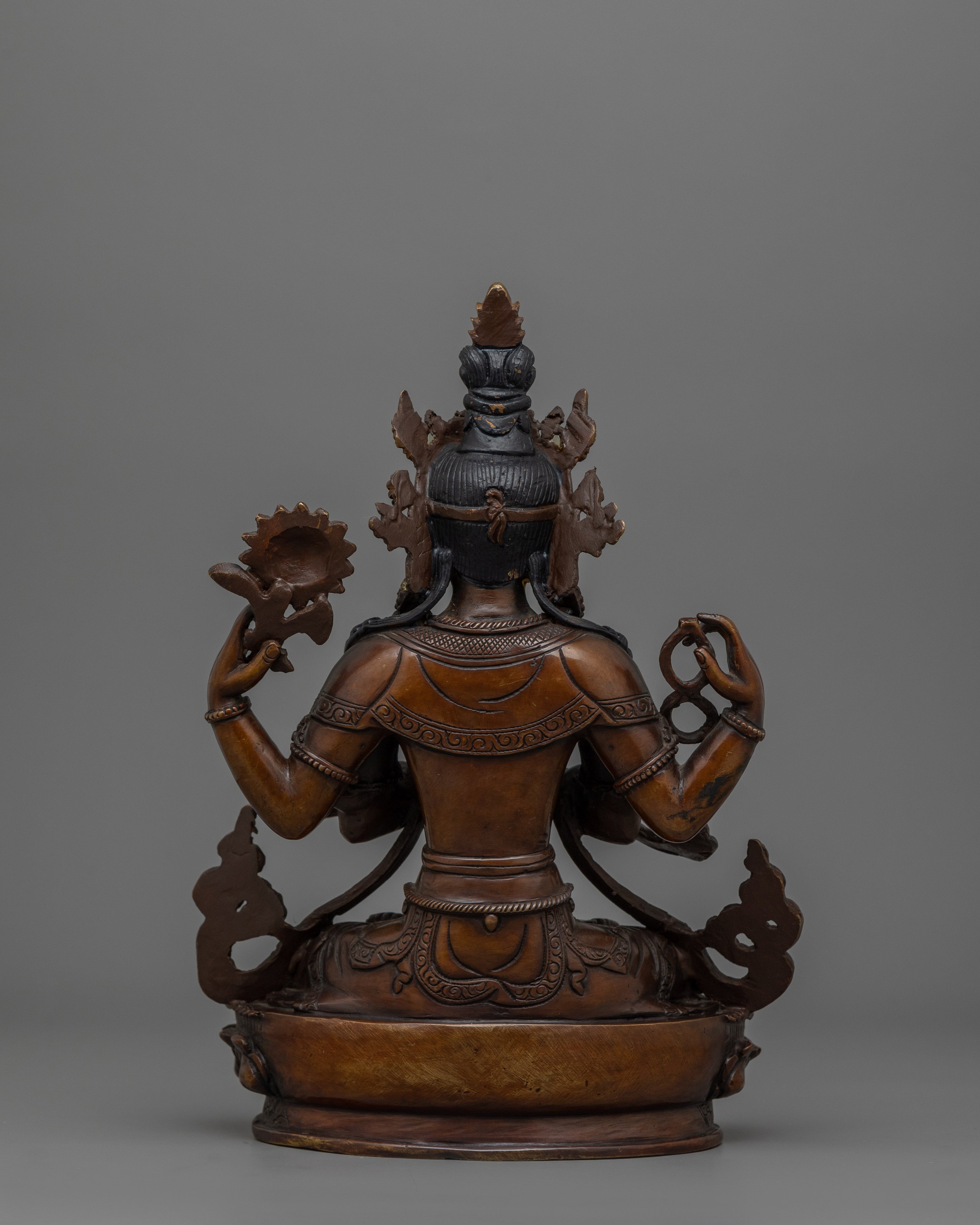 Himalayan Sacred Deity Chenresig Statue | Buddhism Dharma Artwork