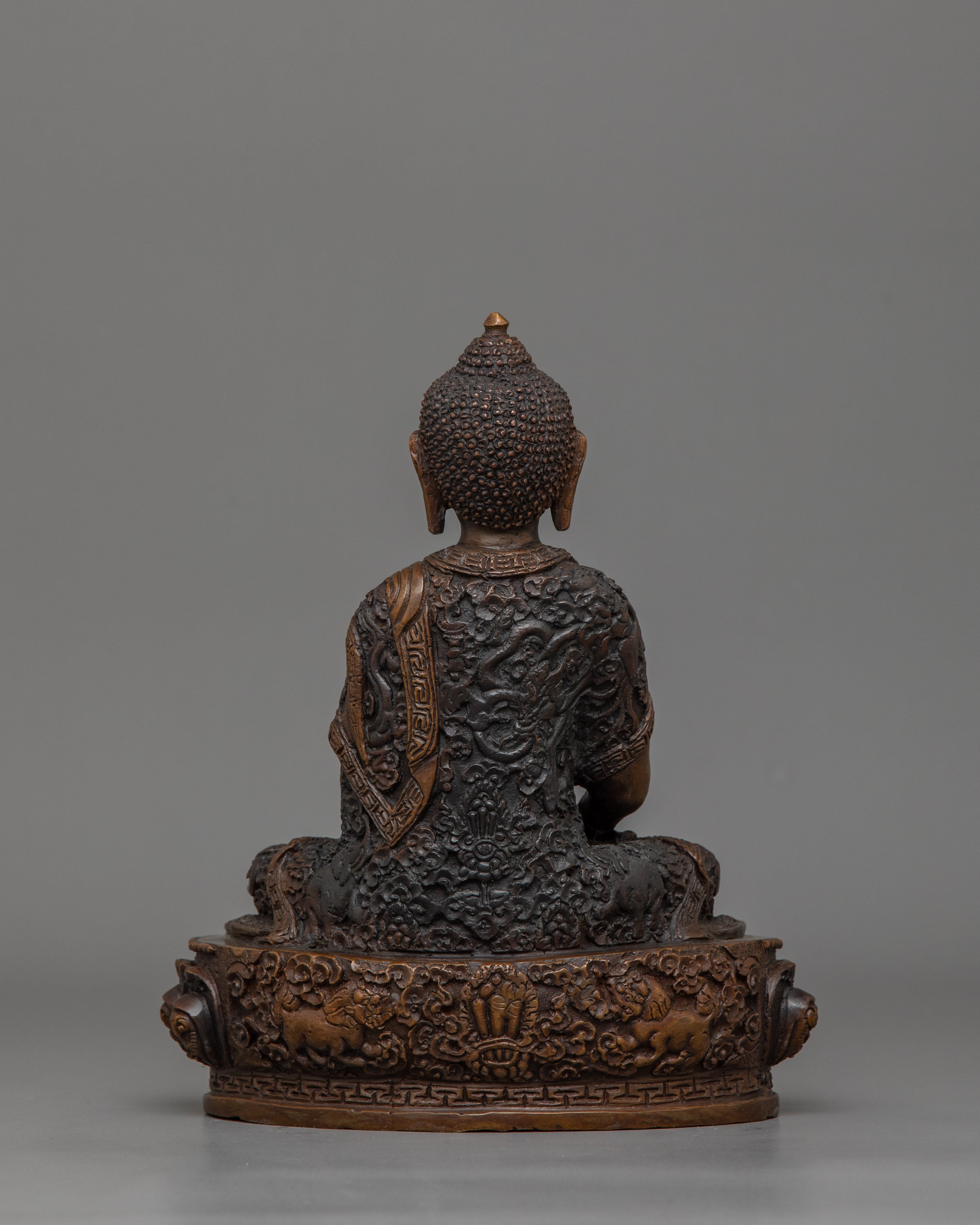 Infinite Light Amitabha Buddha sculpture | Made From Oxidized Copper Body