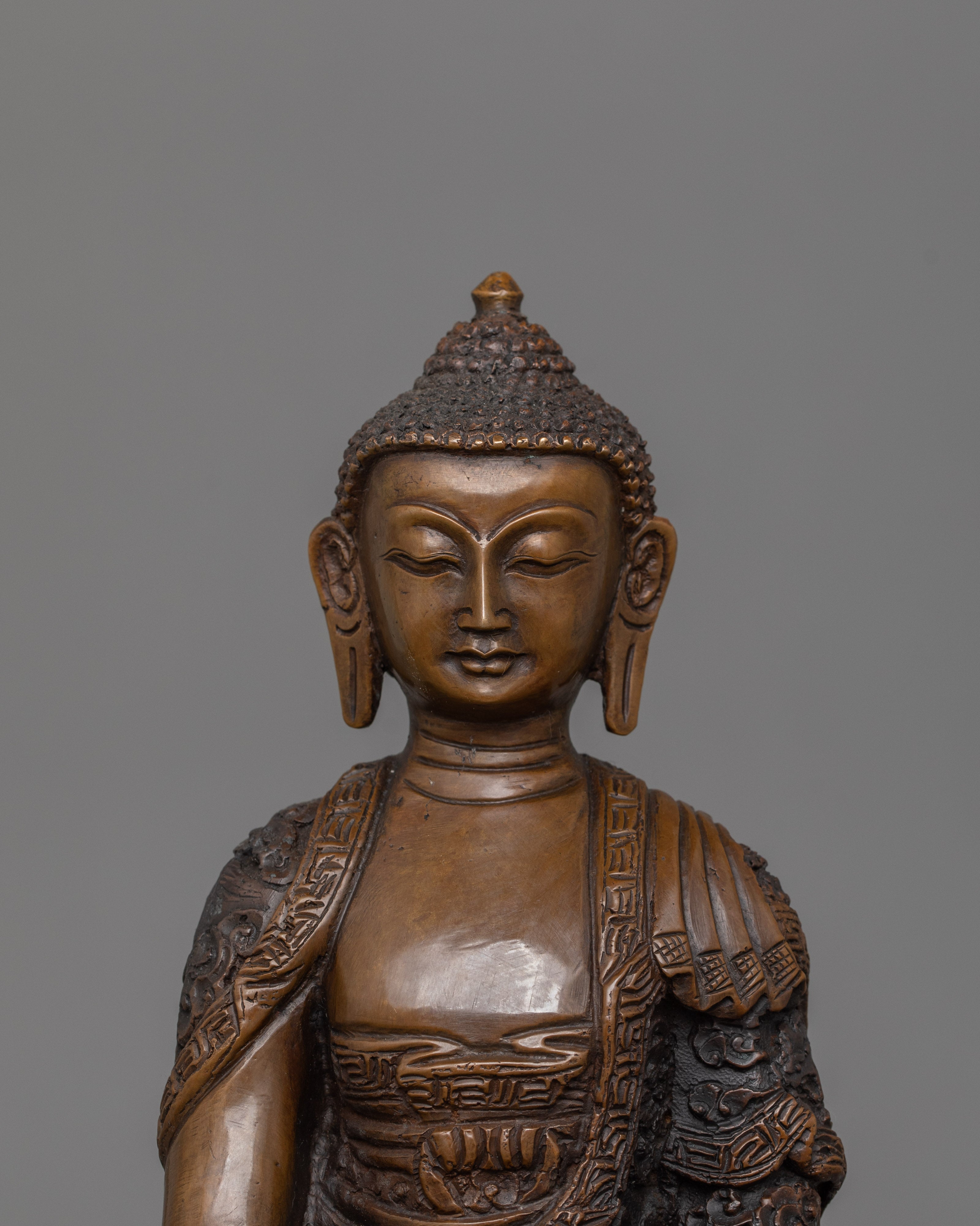 Infinite Light Amitabha Buddha sculpture | Made From Oxidized Copper Body