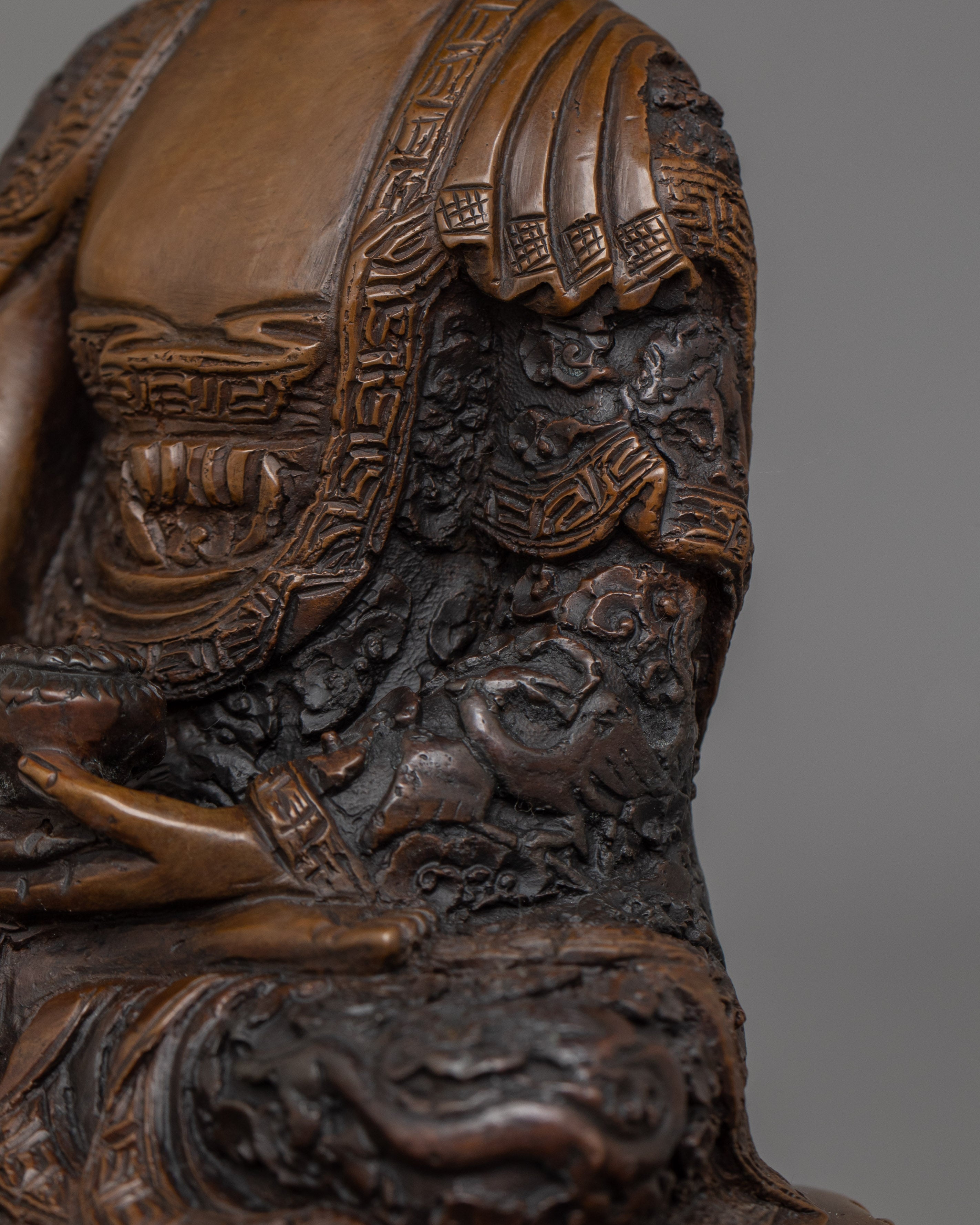 Infinite Light Amitabha Buddha sculpture | Made From Oxidized Copper Body