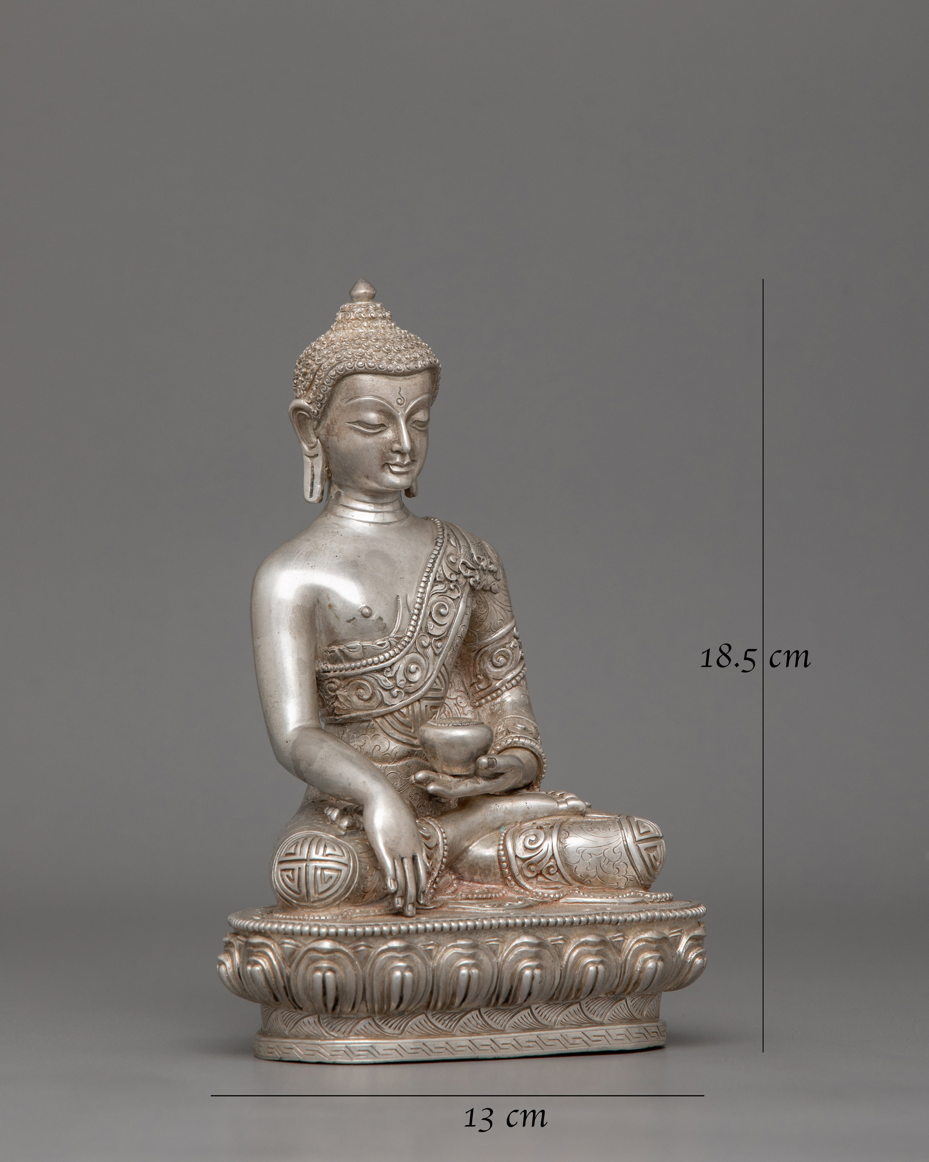Silver Plated Shakyamuni Buddha