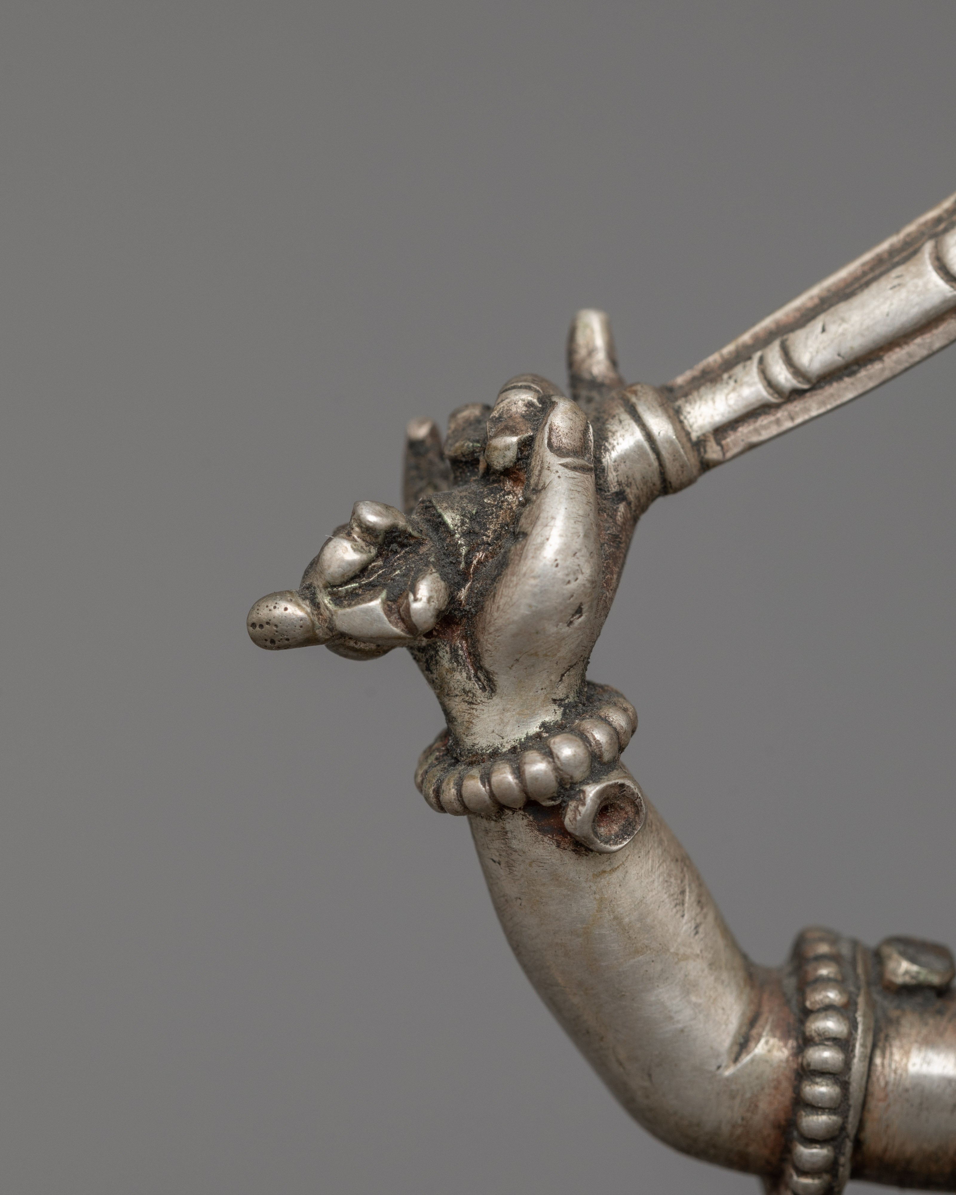 Silver Plated Vyaghra-vahana Statue | Guardian of Transformation