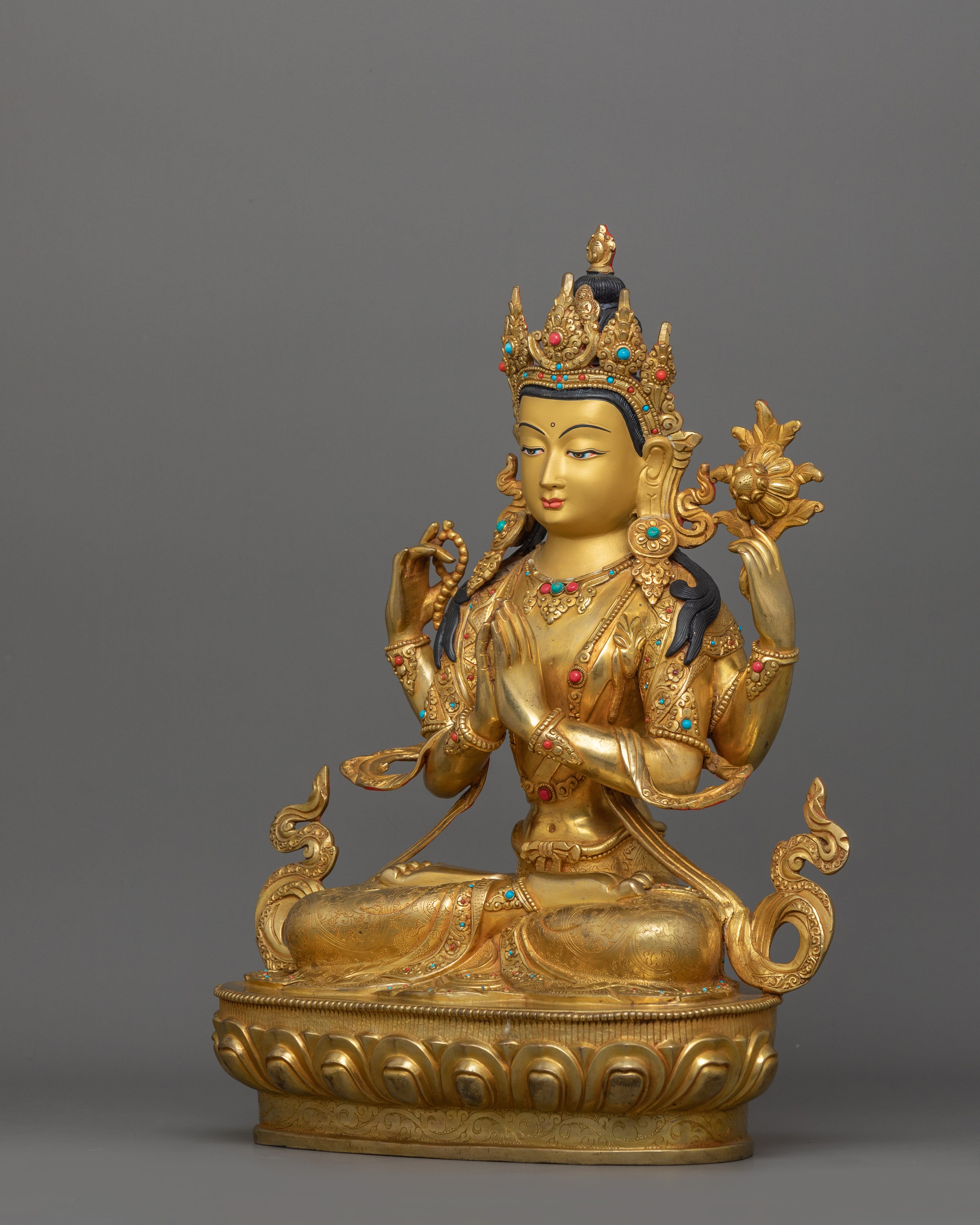 Handmade Beautiful Chenrezig Sculpture | A Symbol of Boundless Love