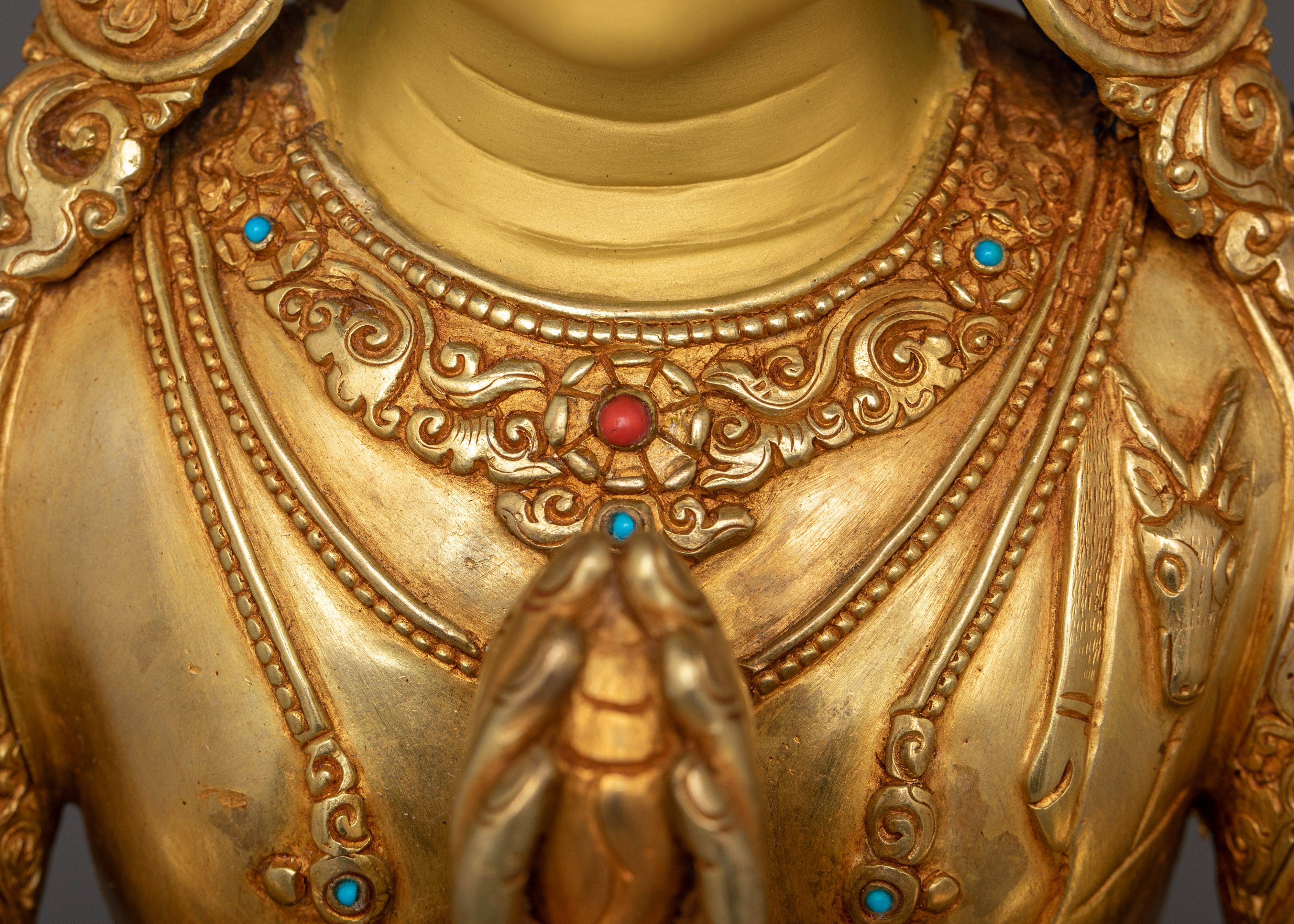 Four Armed Handcrafted Chenrezig Statue | Bodhisattva Deity of Compassion