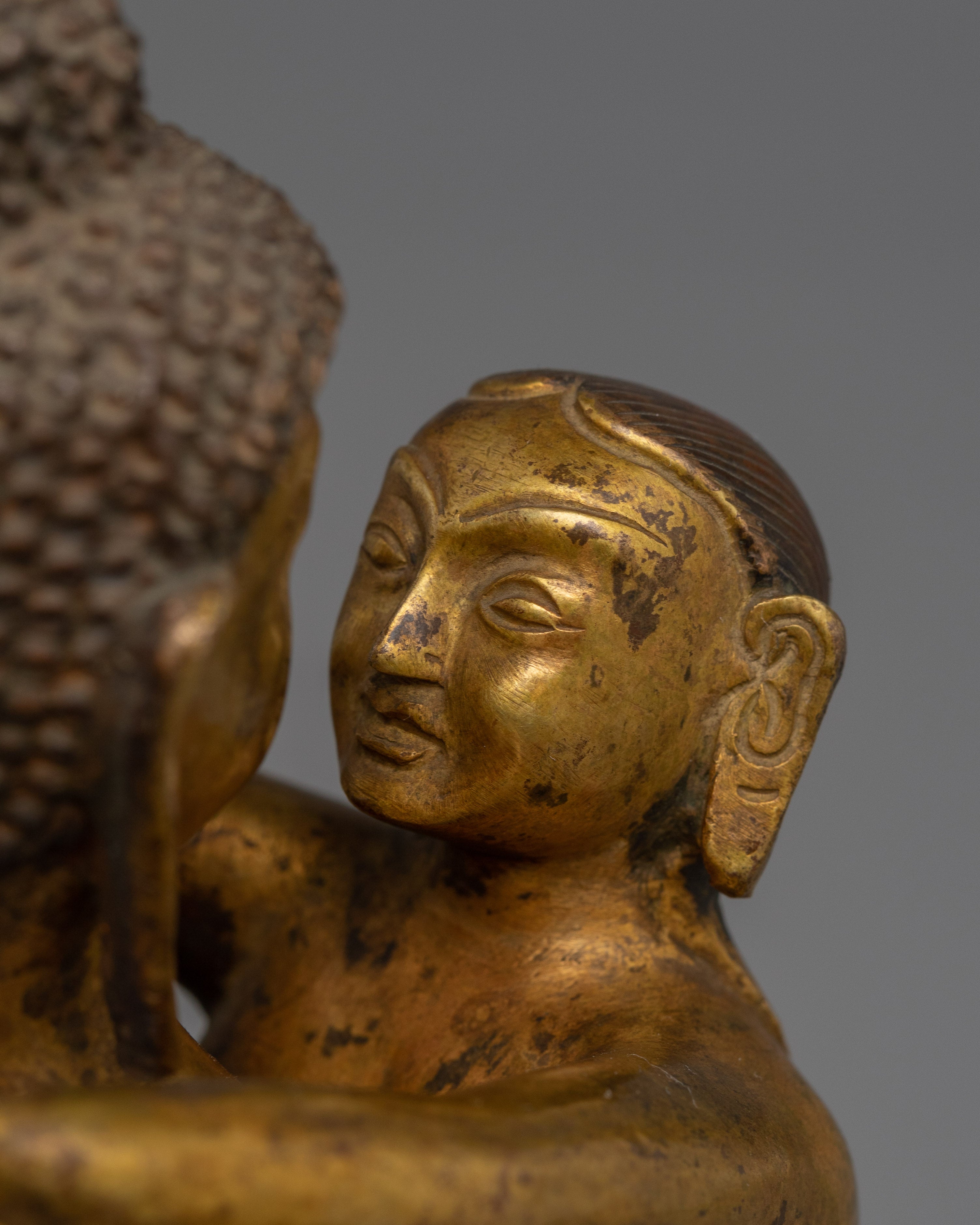 Sacred Samantabhadra Statue with His Consort | 24K Gold Gilded Figure