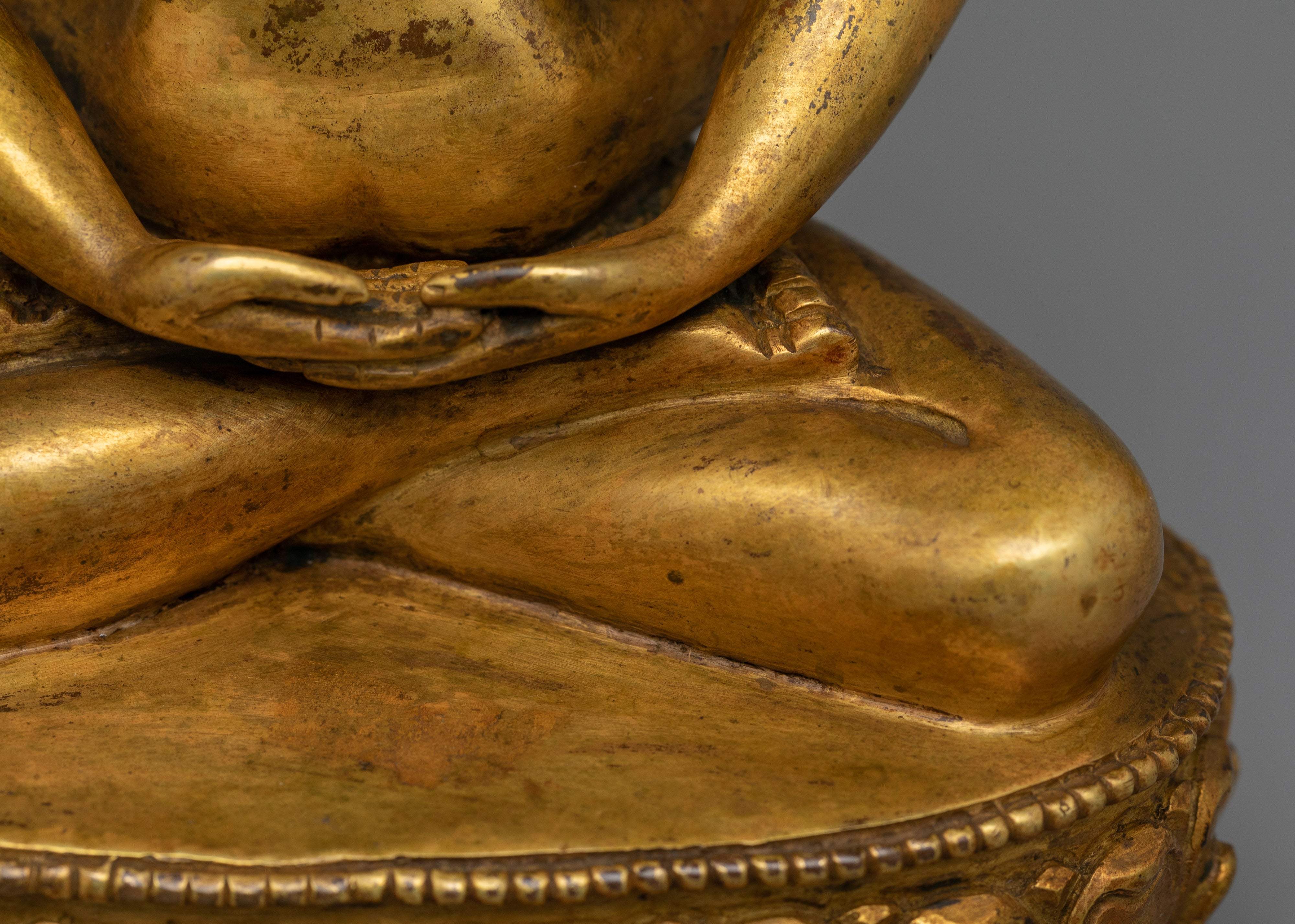 Sacred Samantabhadra Statue with His Consort | 24K Gold Gilded Figure