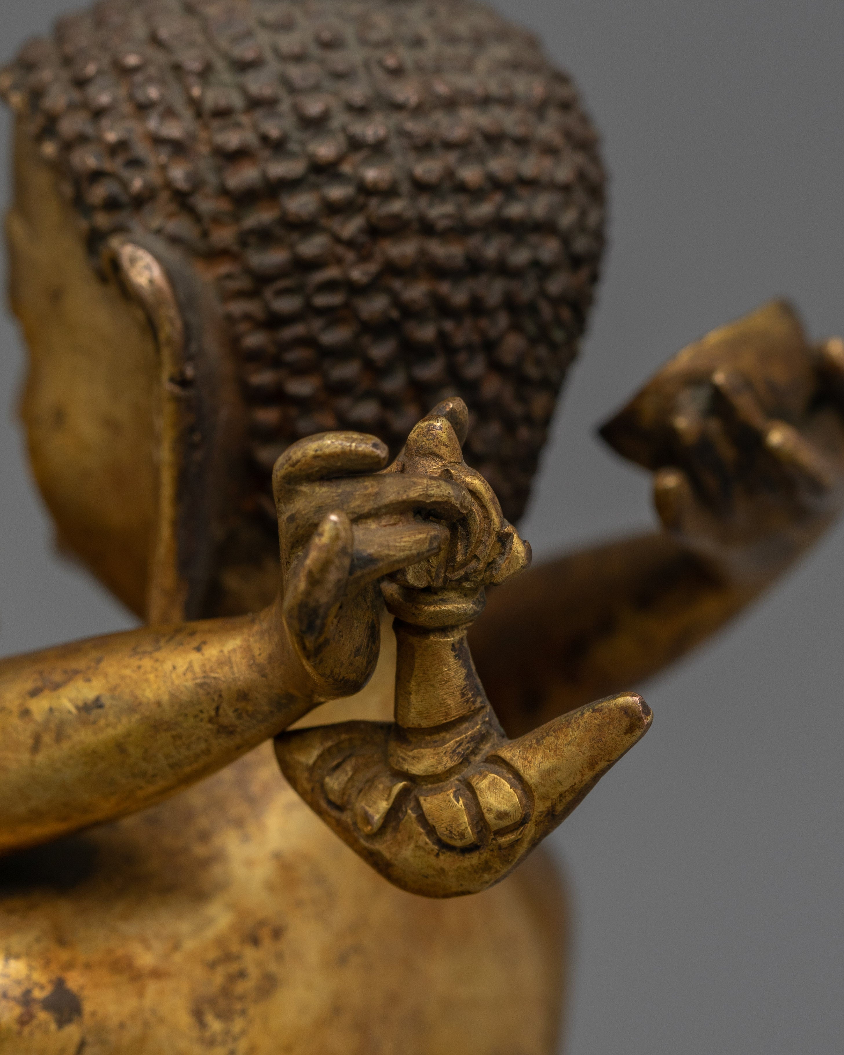 Sacred Samantabhadra Statue with His Consort | 24K Gold Gilded Figure