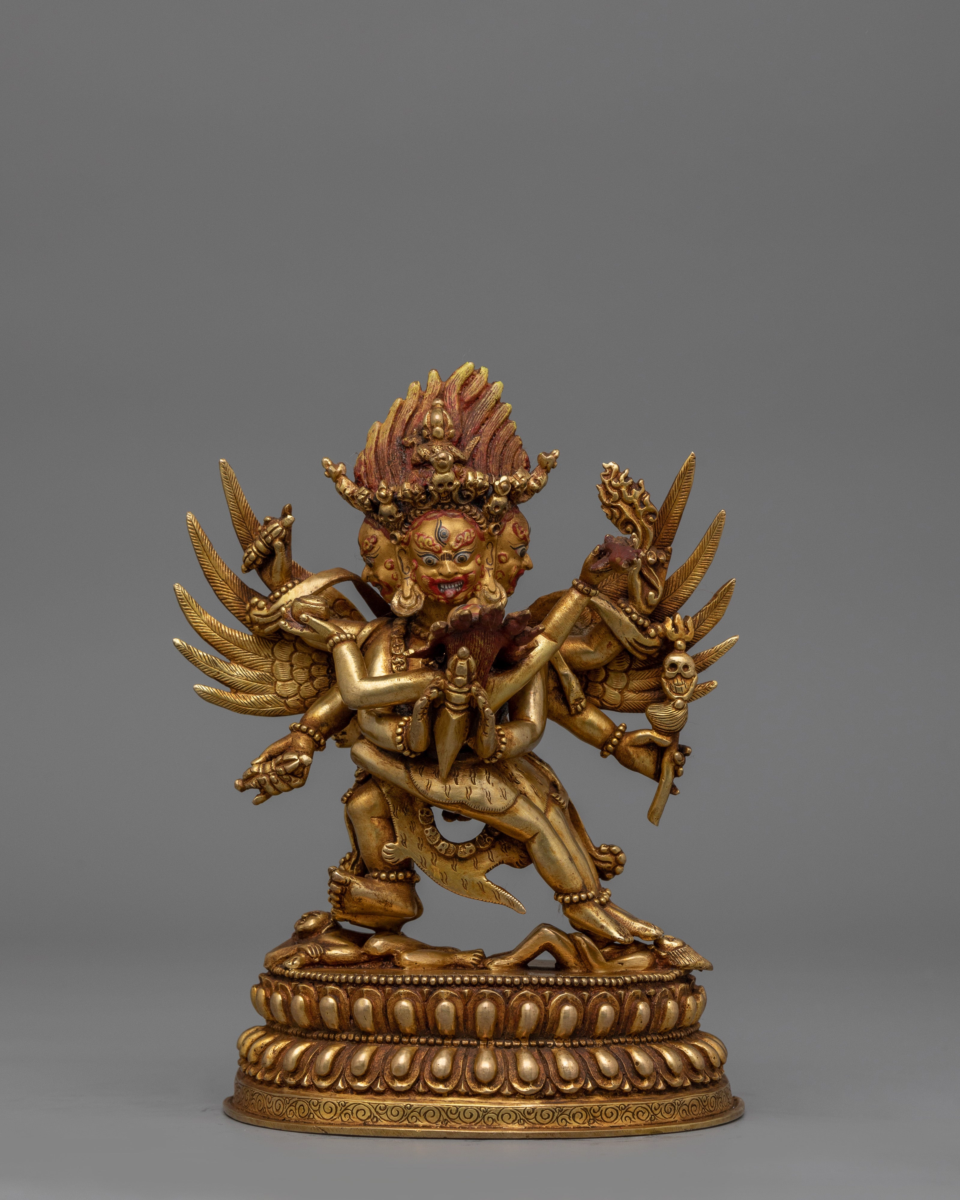 Handcarved Vajrakilaya Buddhist Statue | Symbol of Power and Protection